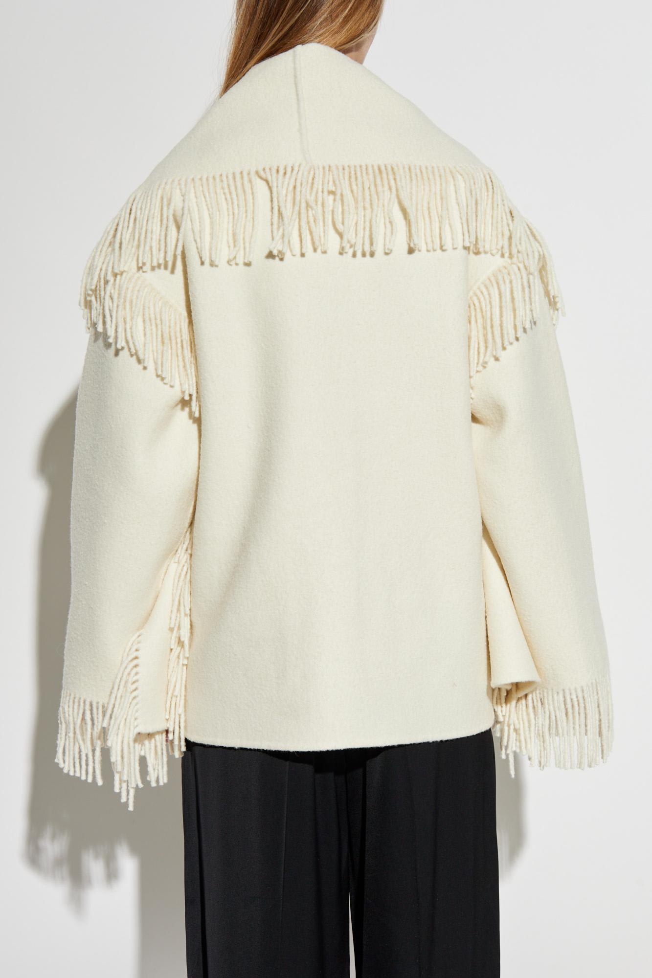 Totême Toteme Wool Jacket With Scarf In Neutral