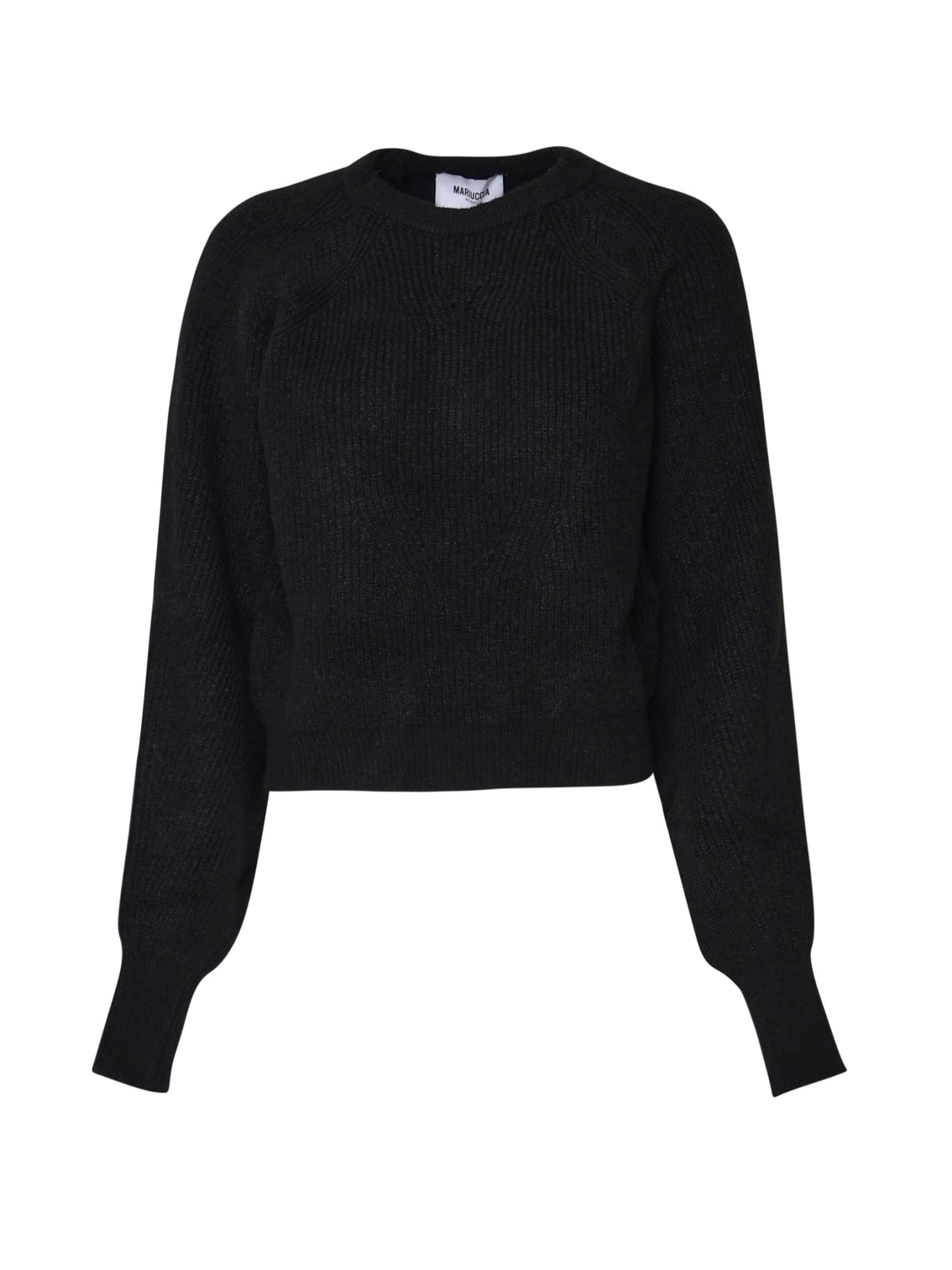 Mariuccia Milano Ribbed Crew-neck Sweater In Black