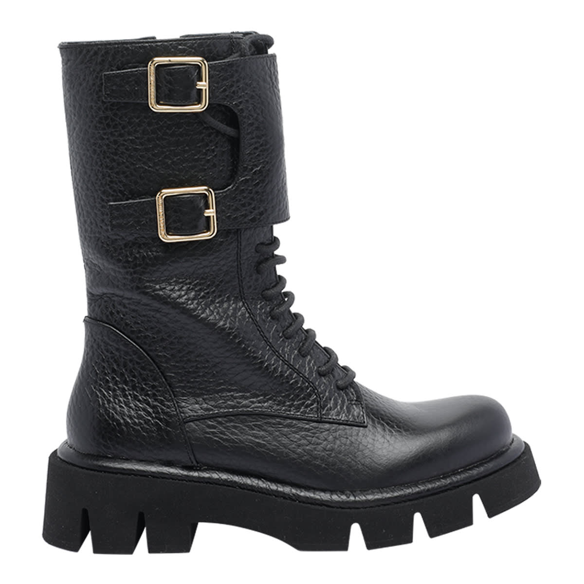 Paloma Barceló Lace-up Buckle Boots In Black