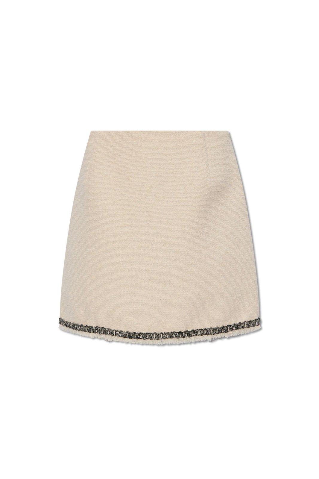 Shop Moncler Tweed Mini Skirt In Miscellaneous