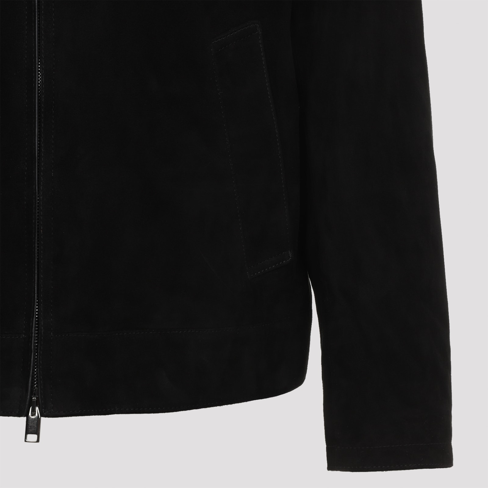 Shop Brioni Shirt Collar Blouson In Black