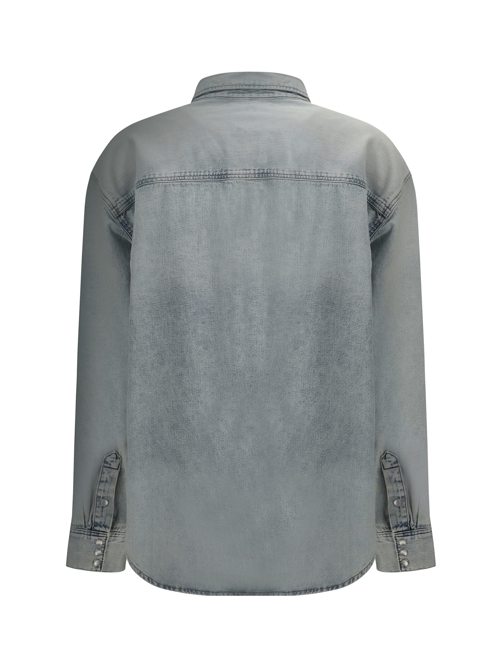 Re/done Denim Shirt In Sunfaded Blue