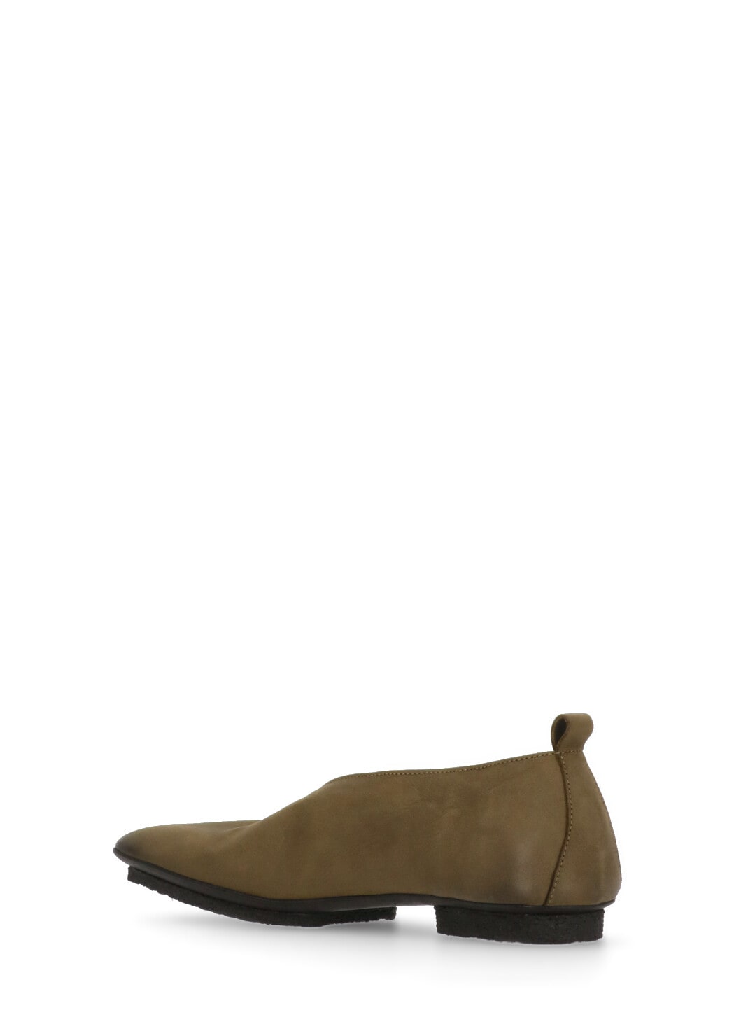 Uma Wang Olive Green Smooth Leather Ballet Shoes In Green