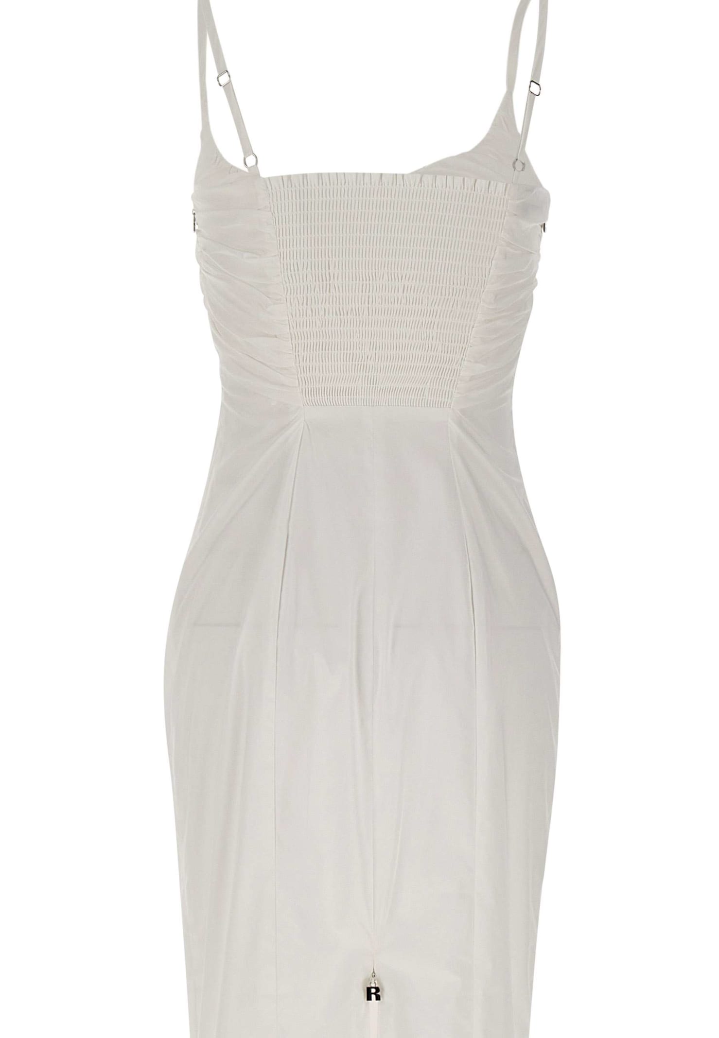 Shop Rotate Birger Christensen Ruched Cup Midi Dress Cotton Dress In White
