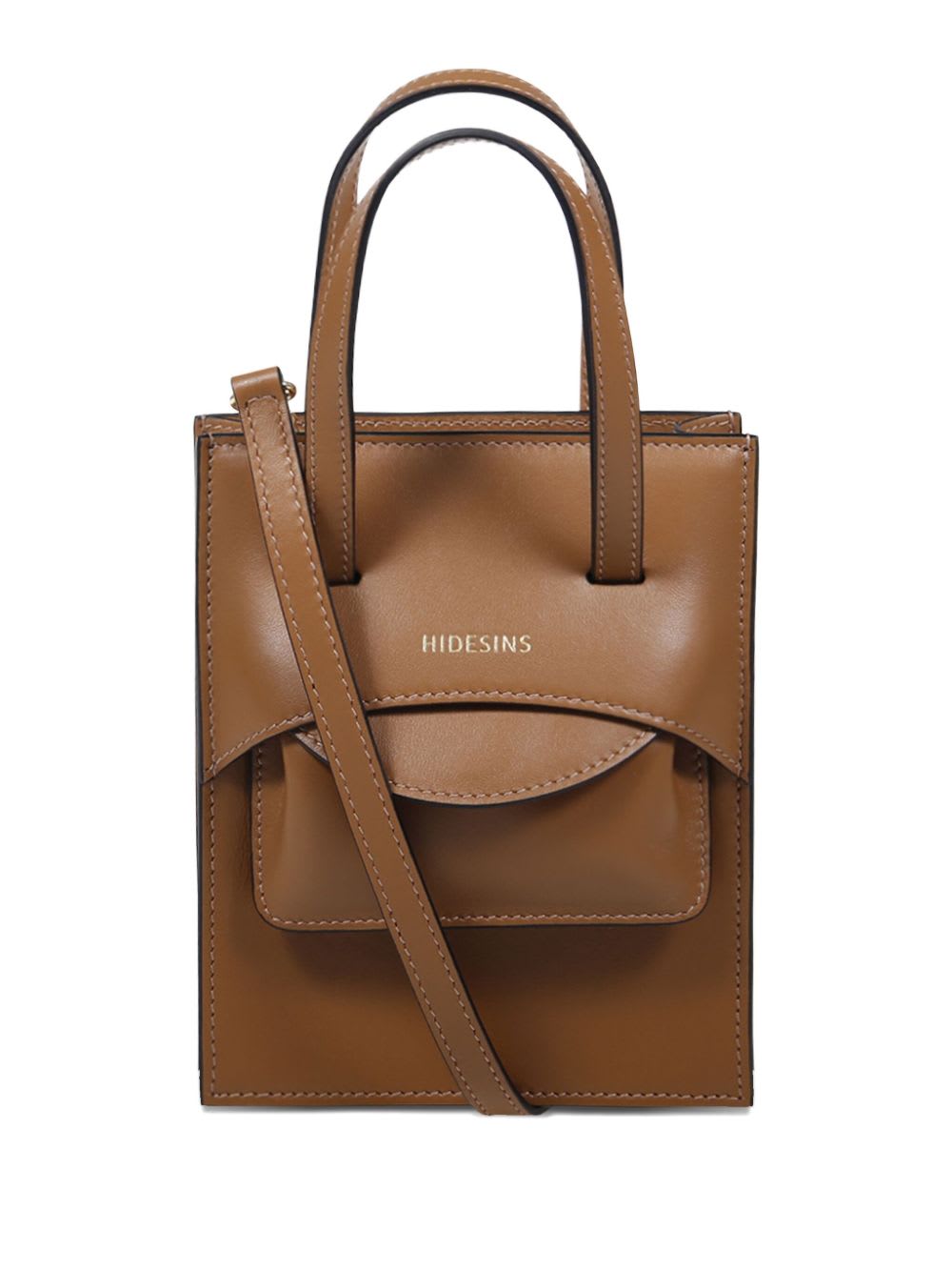 Hidesins Flap Leather Mini Bag In Brown