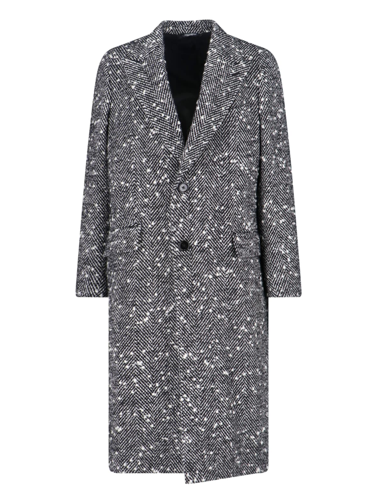 Dolce & Gabbana Herringbone Coat In Gray
