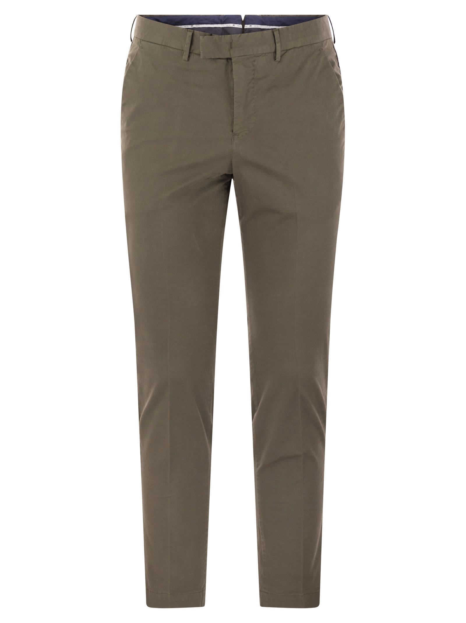 Pt01 Master - Cotton Trousers In Brown