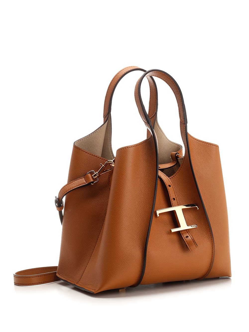 Shop Tod's T Timeless Tote Bag In Leather Brown