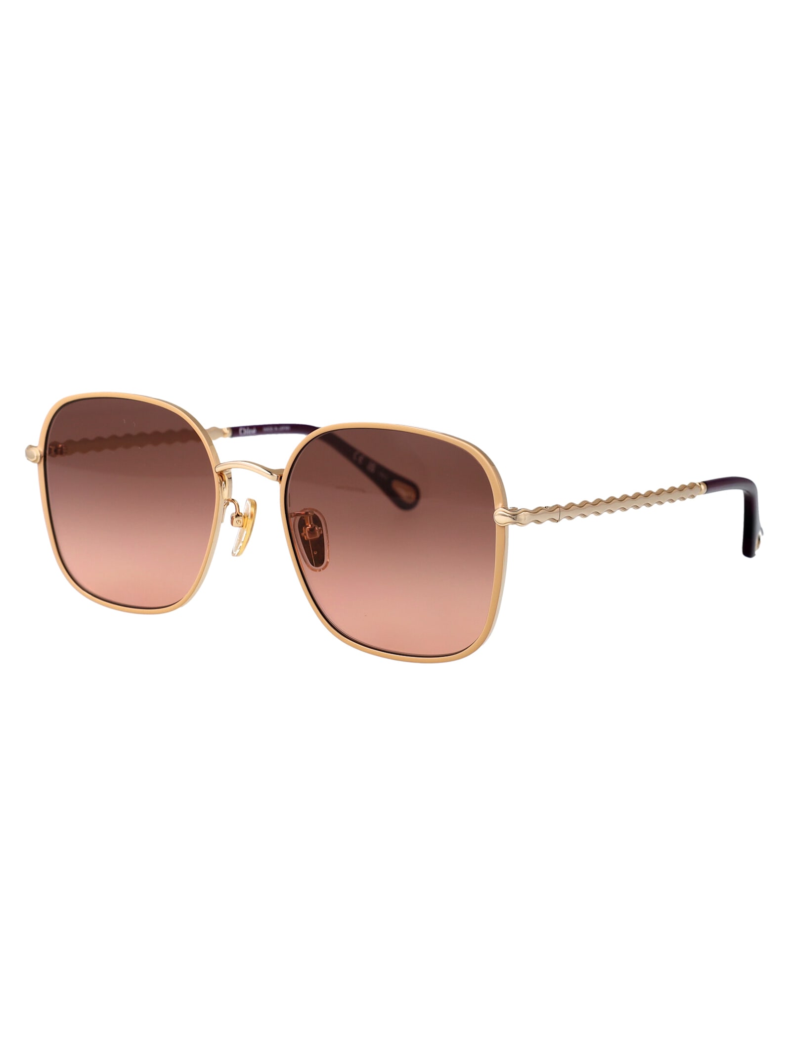 Chloé Ch0255sk Sunglasses In Gold-gold-brown
