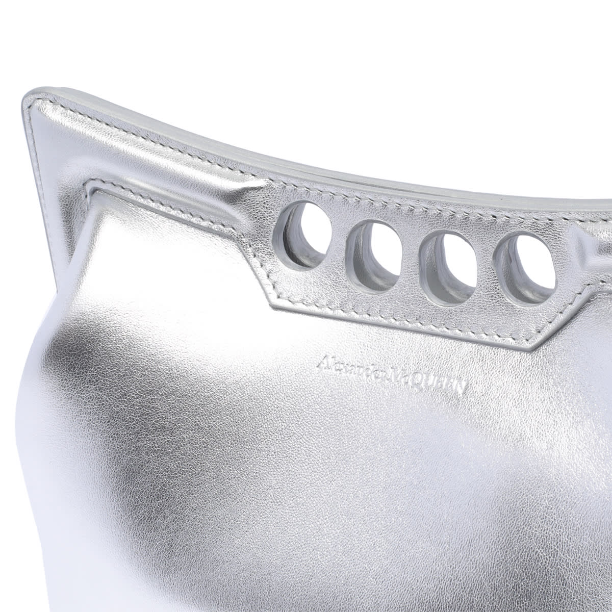 Alexander Mcqueen The Peak Bag Mini In Silver