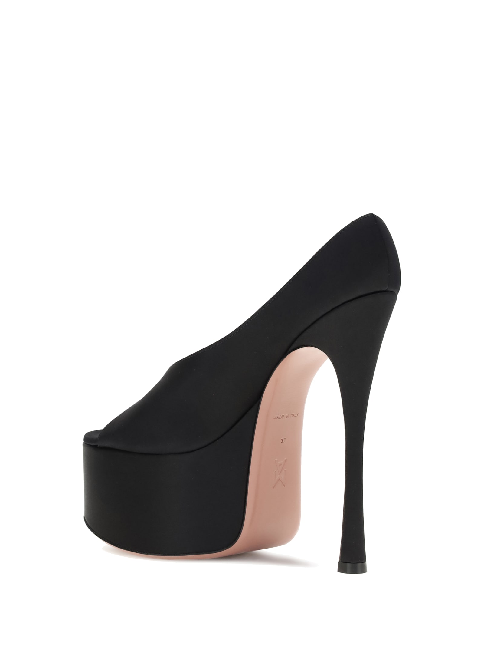 Amina Muaddi Black Anok Plateau Heeled Sandals In Black