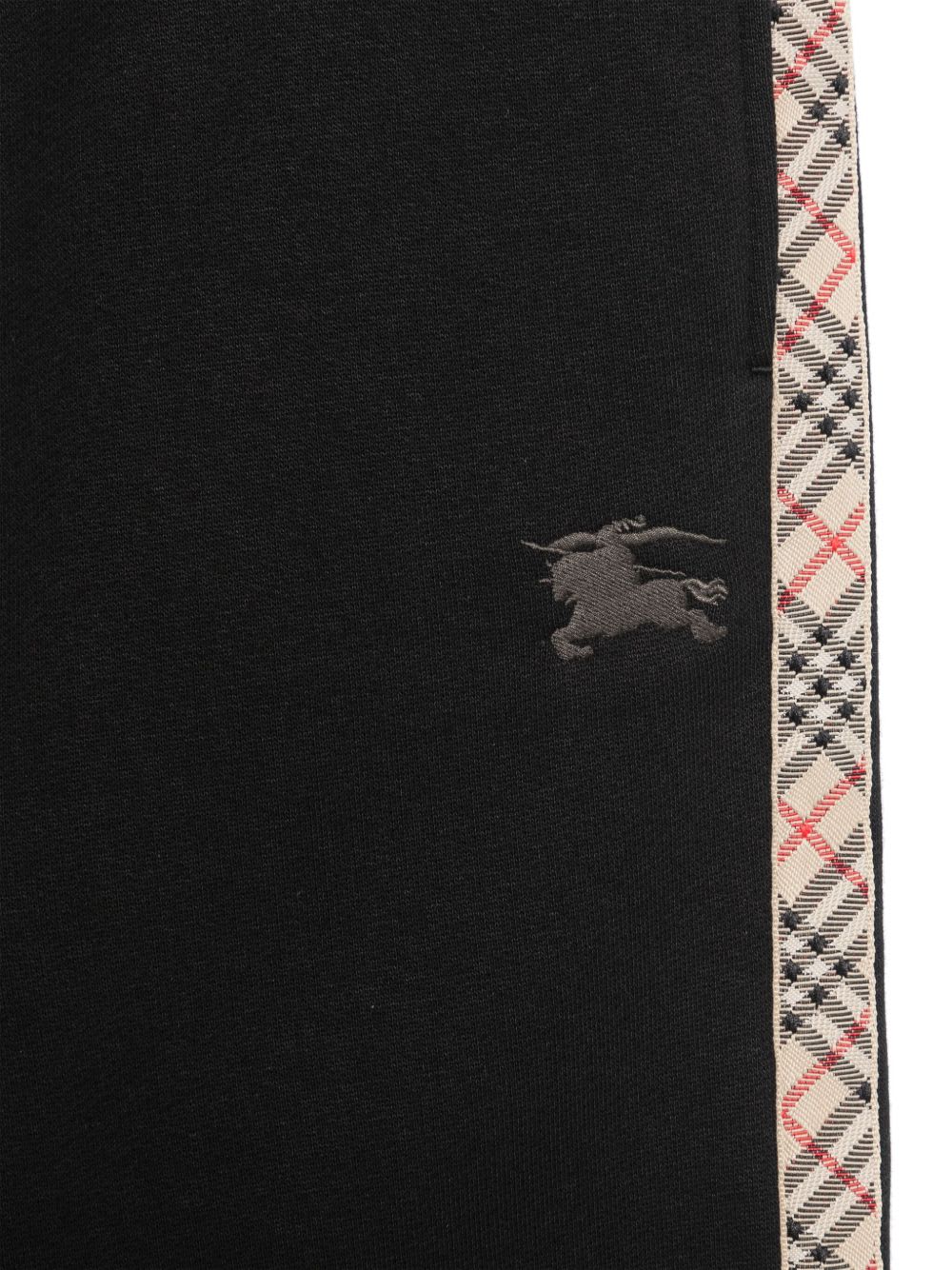 Burberry Kids Cotton Sports Trousers In Black