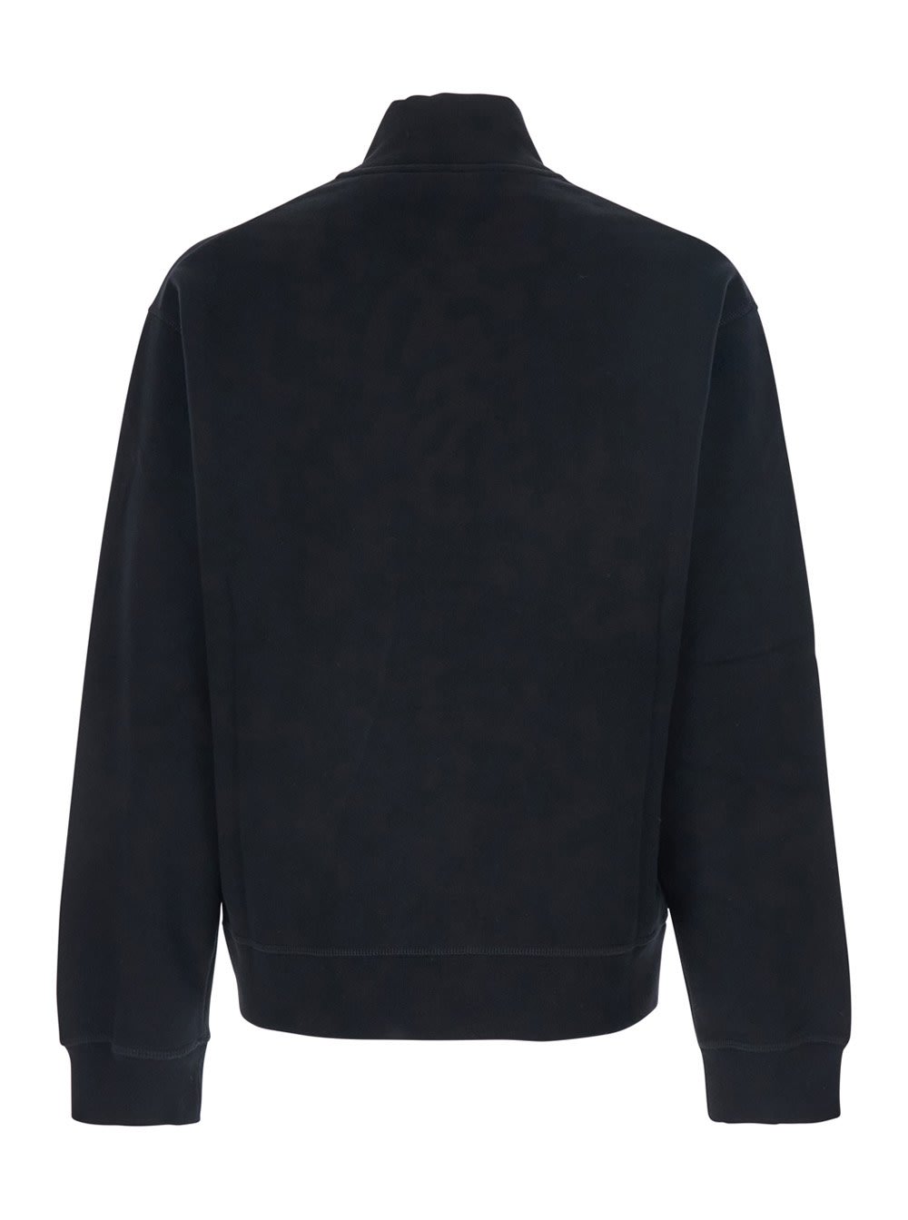 Dsquared2 Black High Neck Sweatshirt With Lettering Logo On The Front In Cotton Man In Black