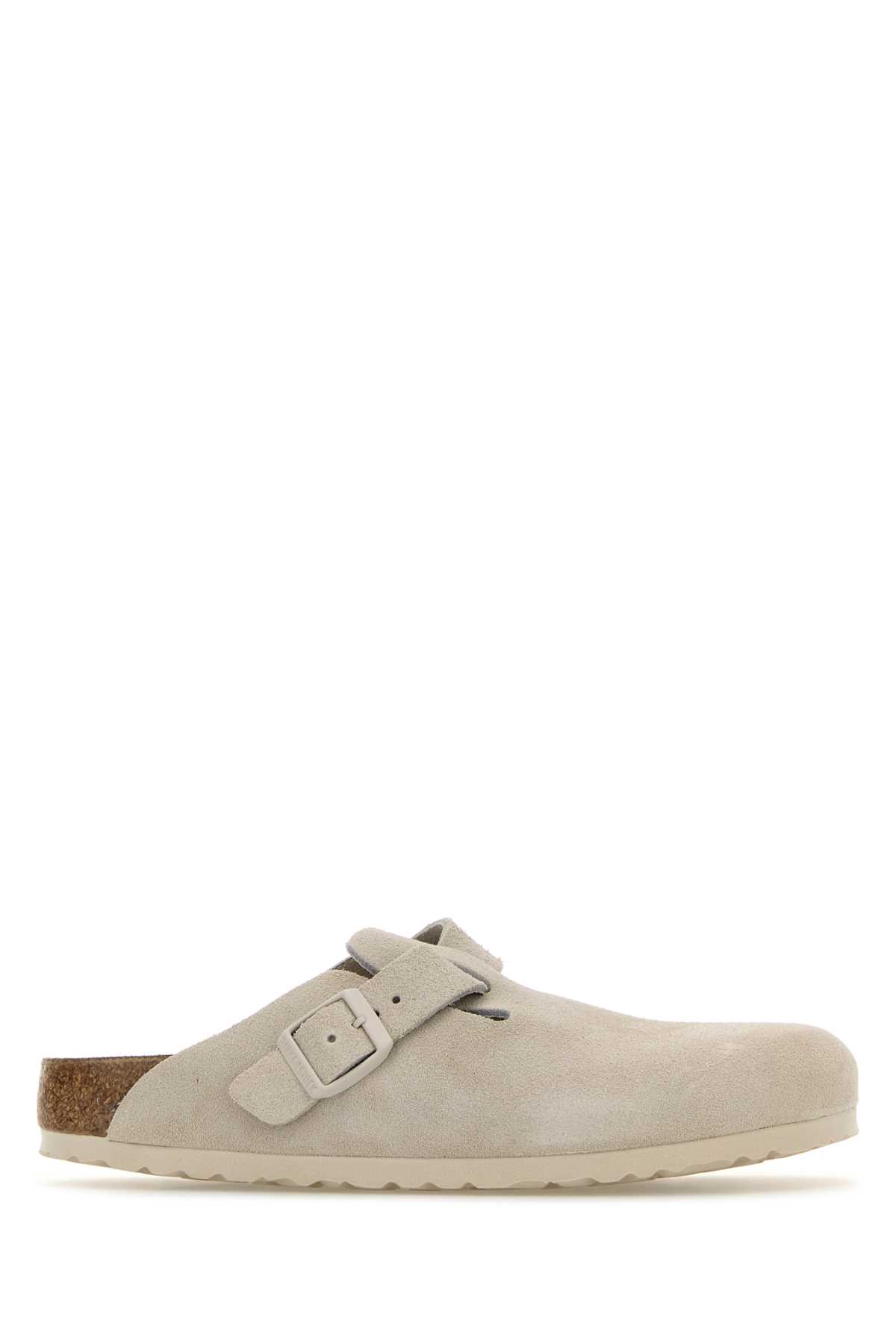 Chalk Suede Boston Slippers