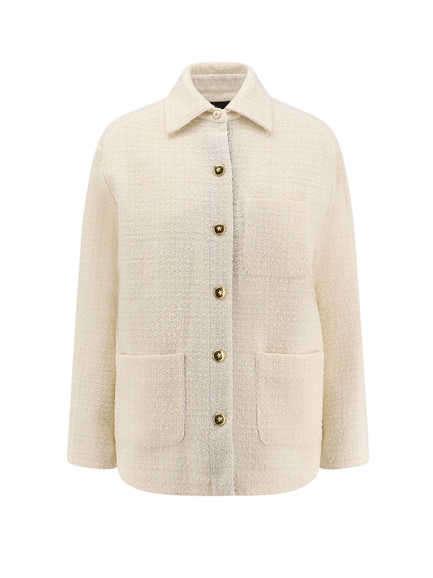 Pinko Ghiacciolo Tweed Jacket In Neutral