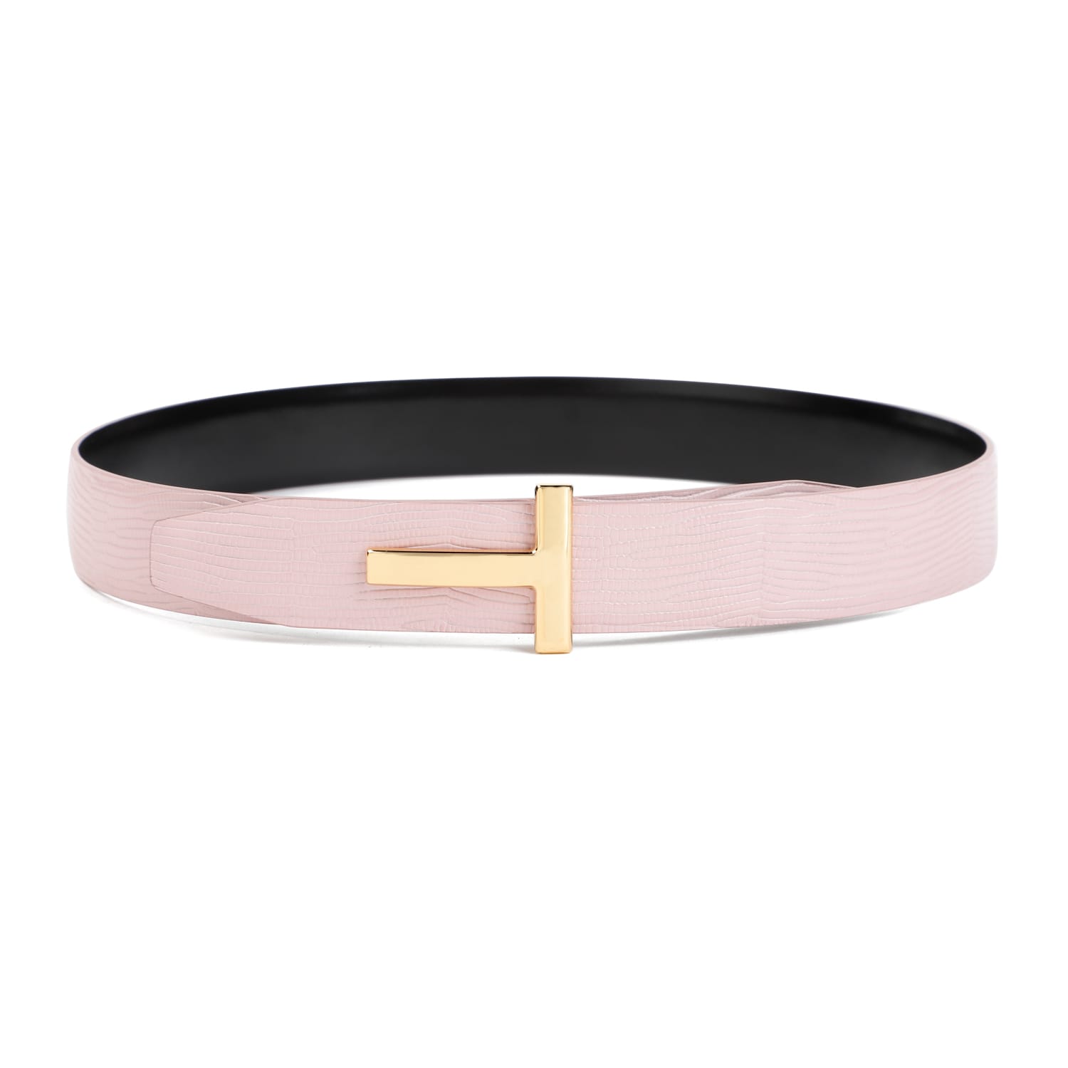 Shop Tom Ford Calf Leather Belt In Pastel Pink