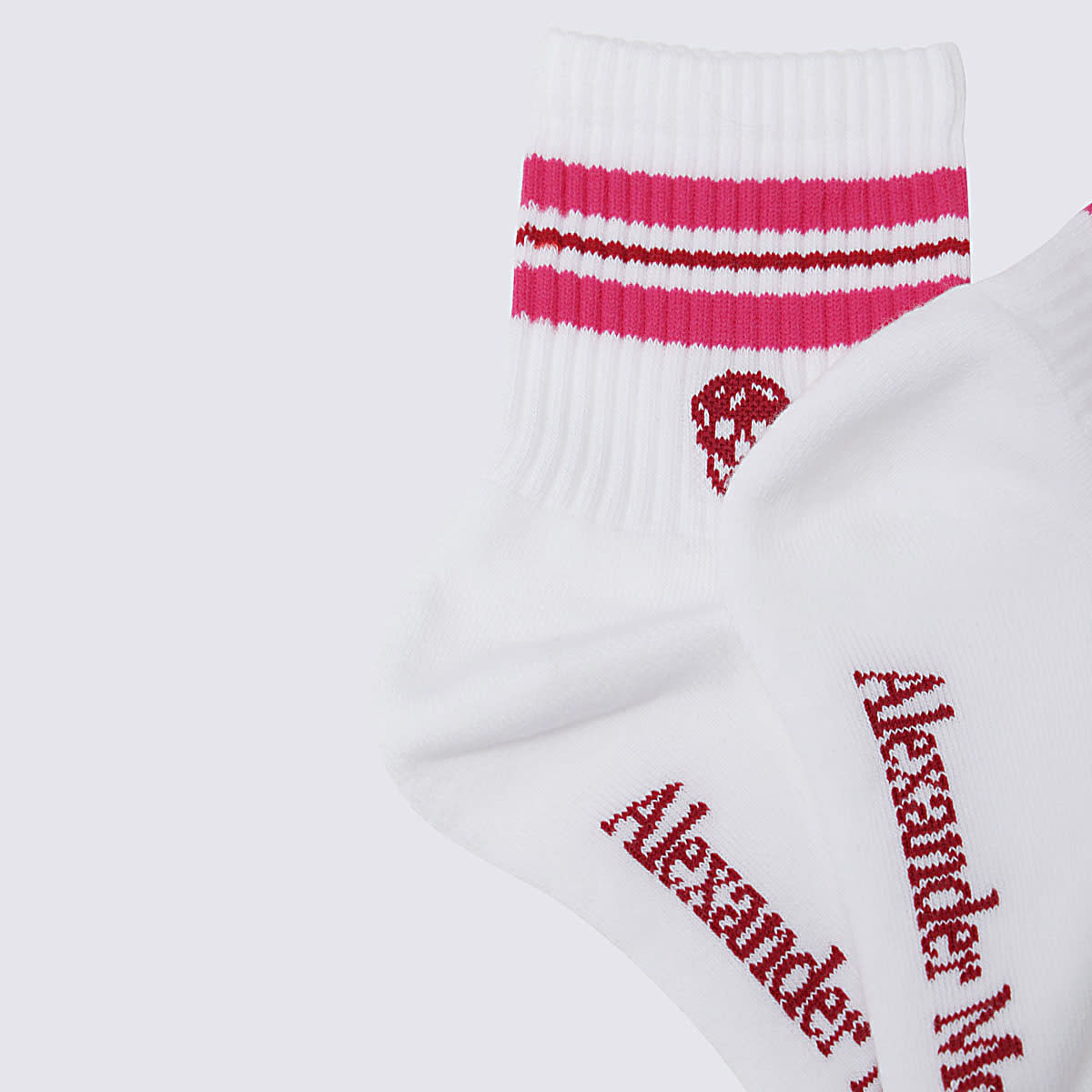 Shop Alexander Mcqueen White Cotton Blend Socks