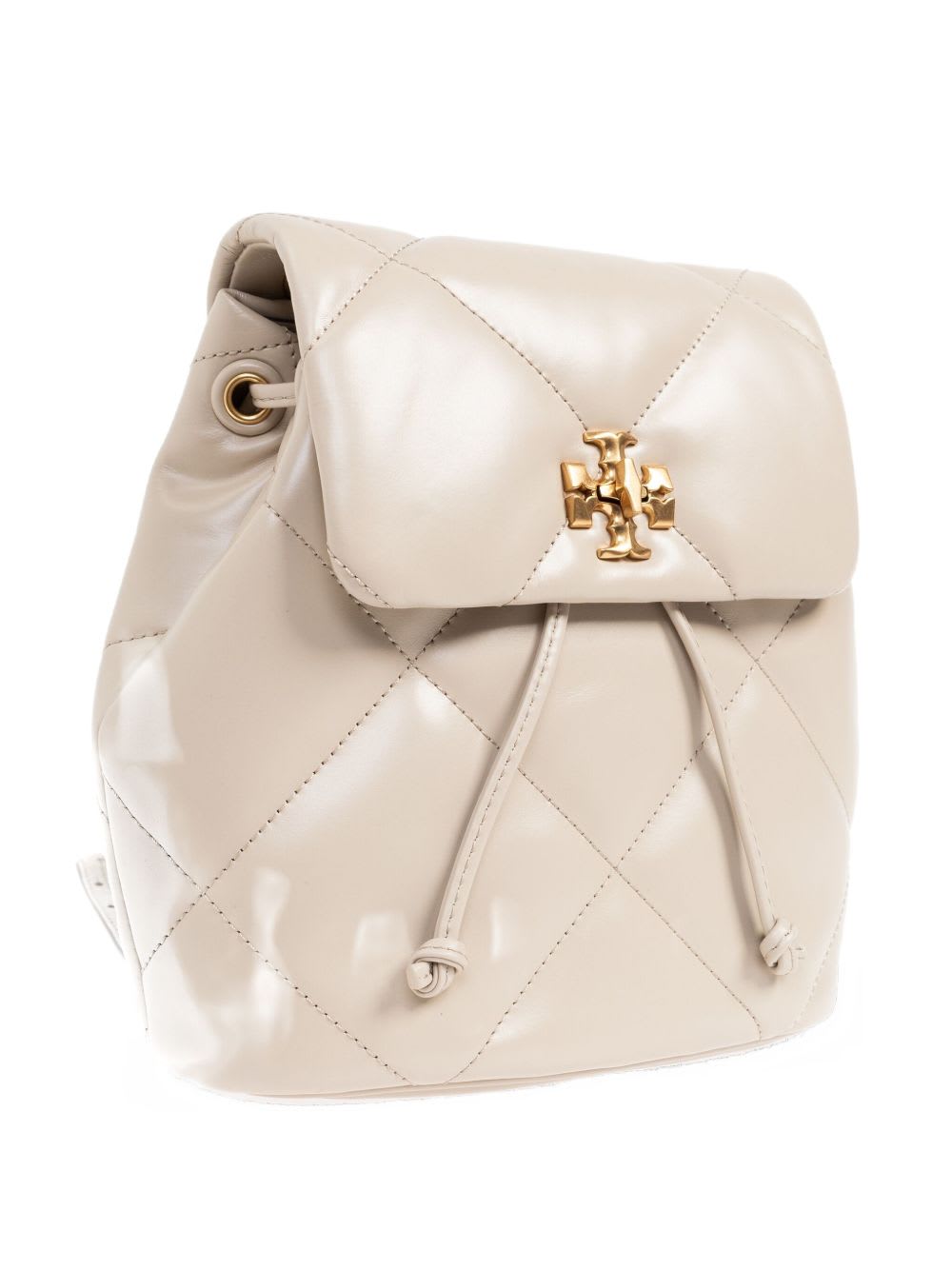 Tory Burch Kira Diamond Small Leather Backpack In White