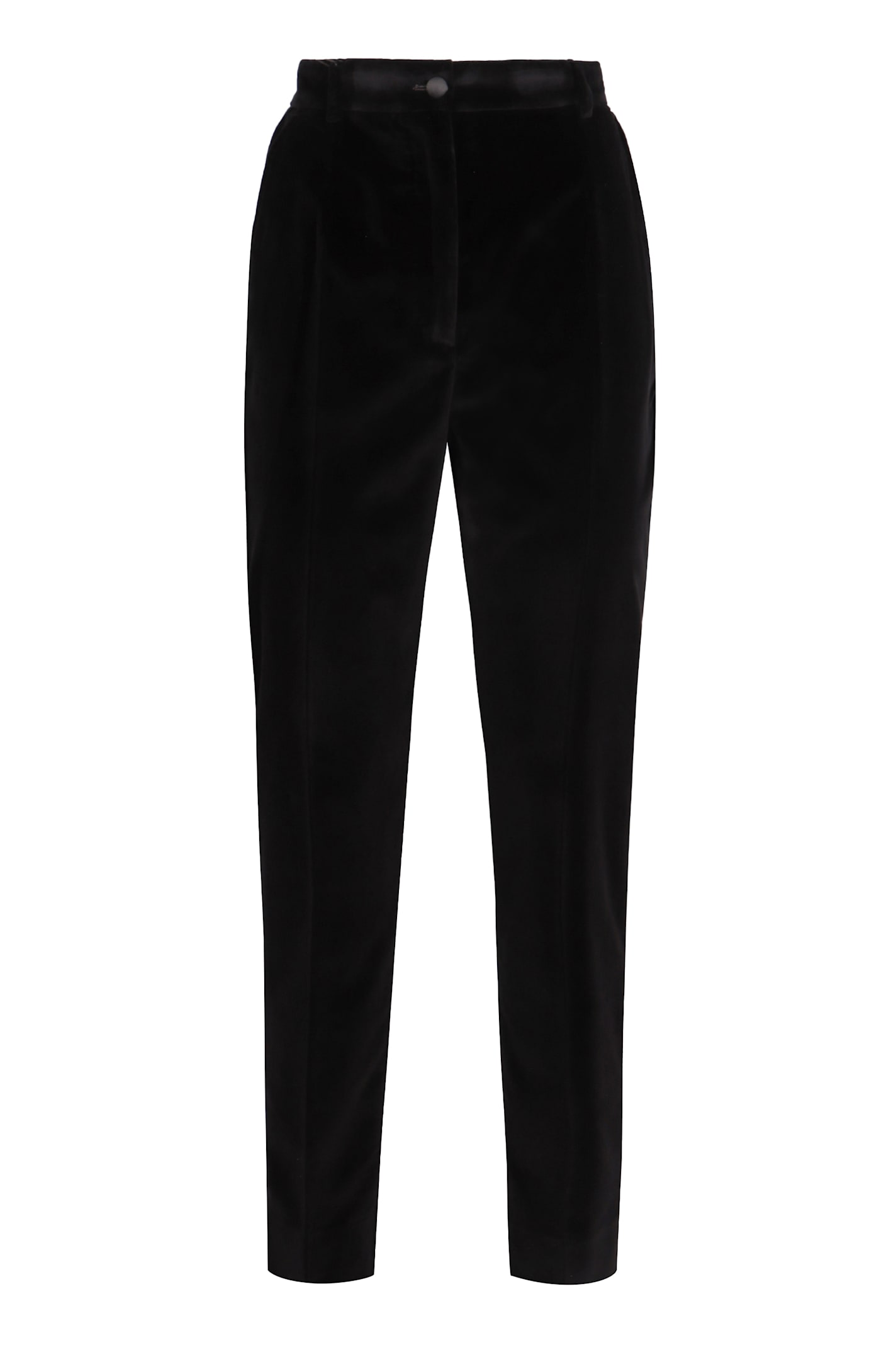 Shop Dolce & Gabbana Velvet Trousers In Black