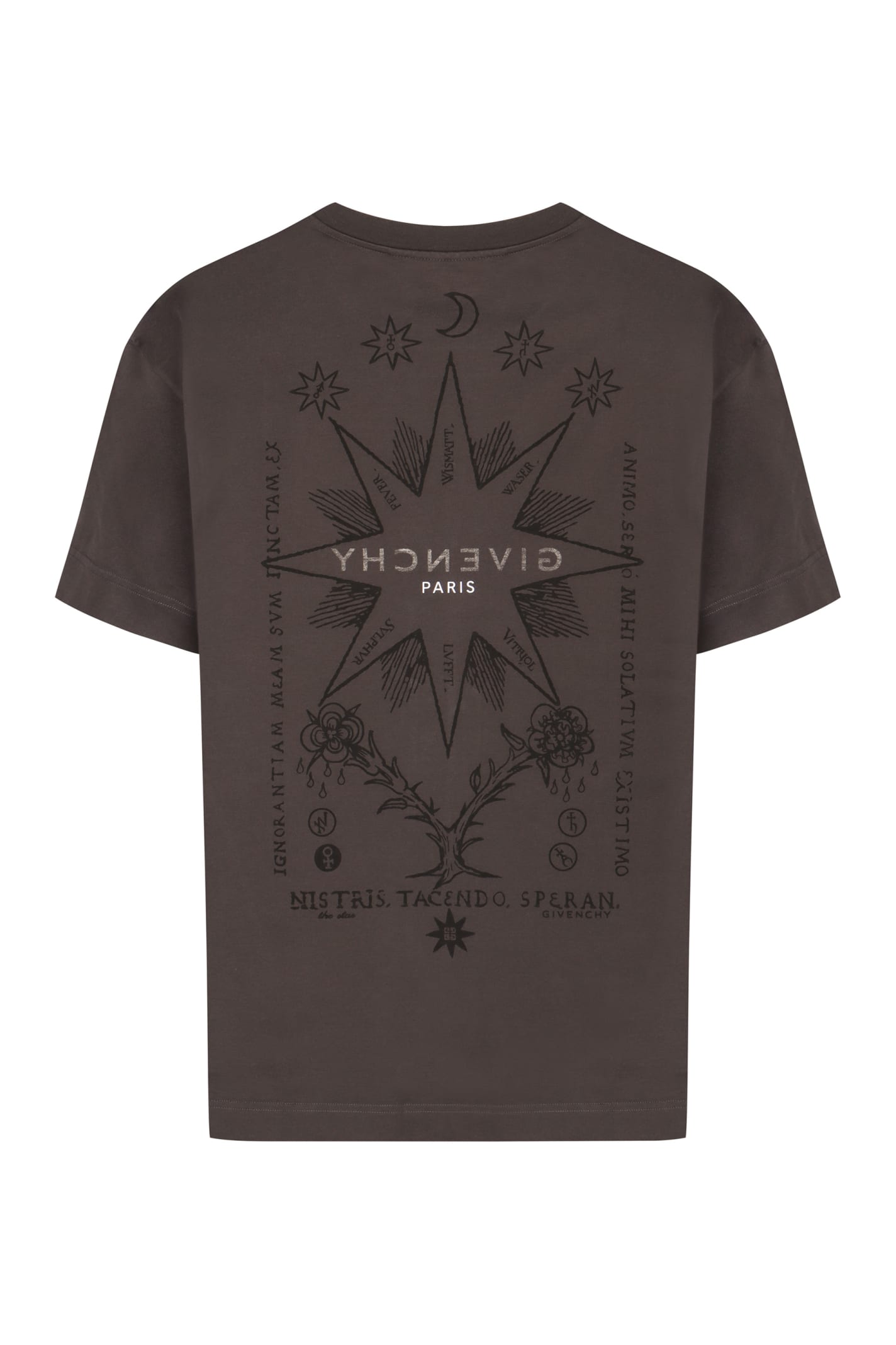 Shop Givenchy Reverse Logo Cotton T-shirt In Grey