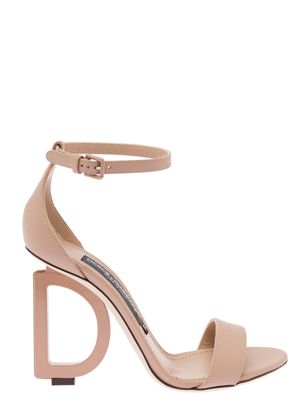 Dolce & Gabbana Womans Powder Pink Nappa Leather Sandals