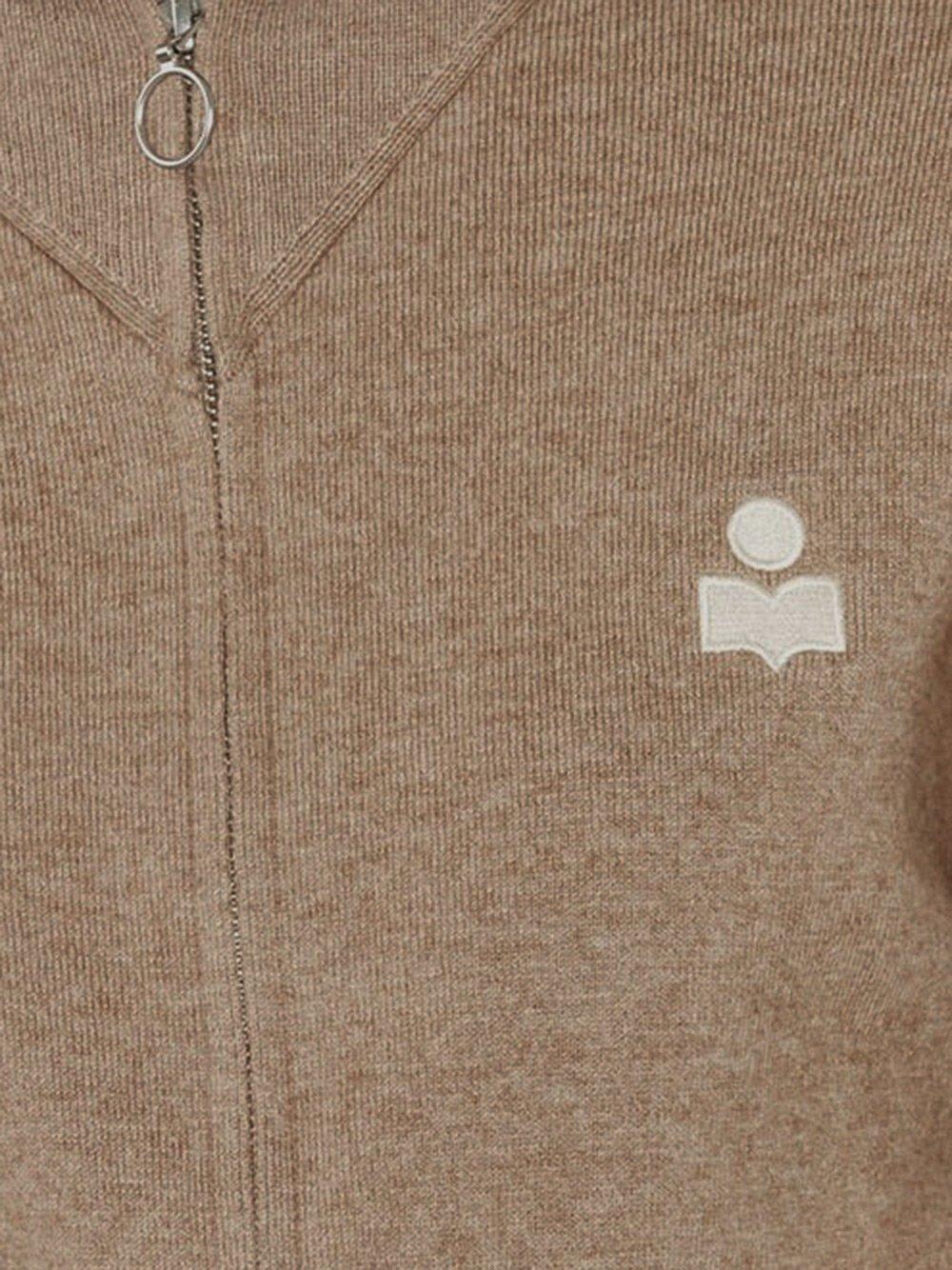 Isabel Marant Étoile Axelle Zip-up Cardigan In Brown