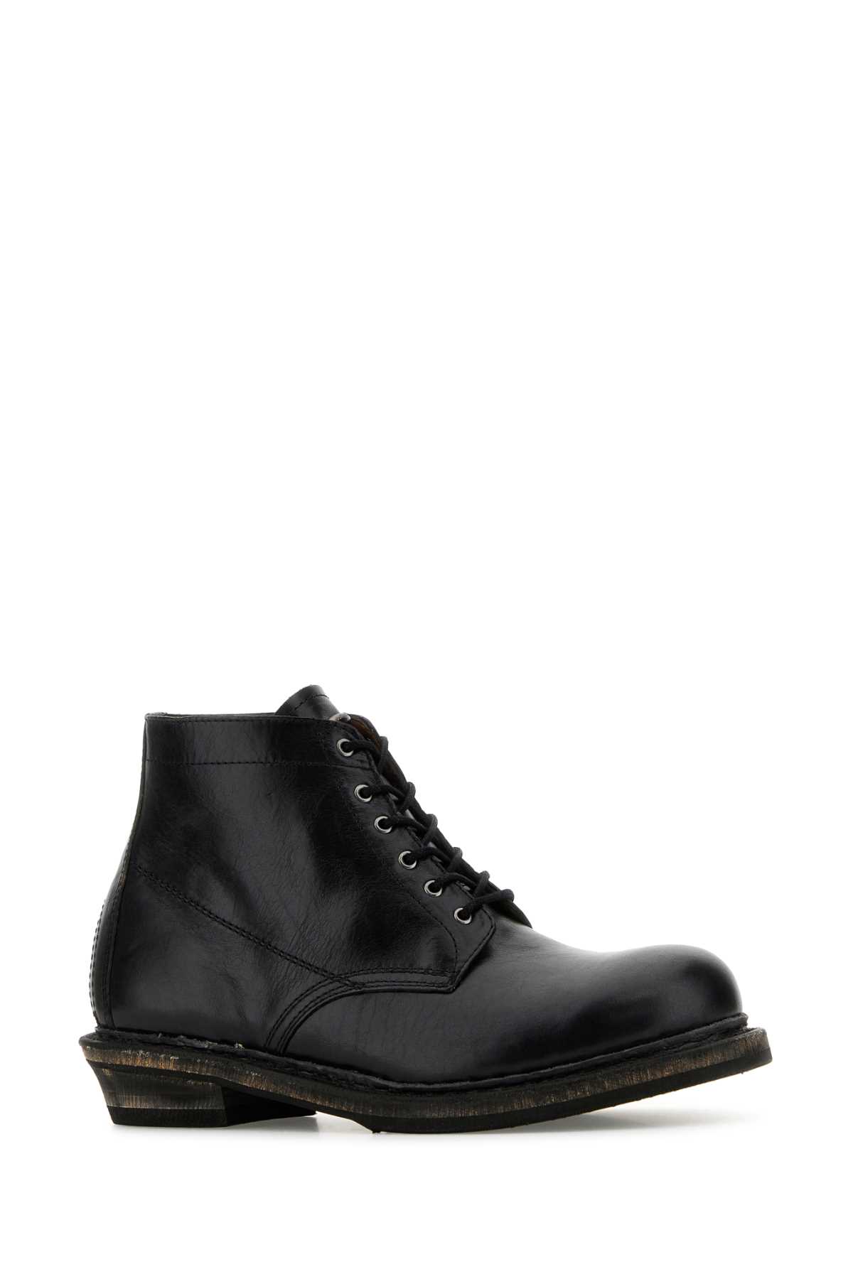 Our Legacy Black Leather Cortege Ankle Boots In Black