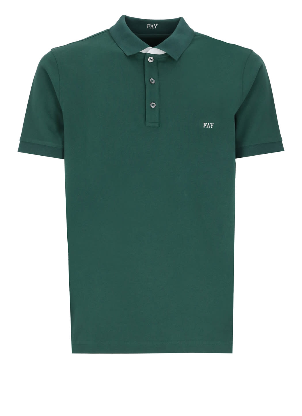 Shop Fay Polo Shirt With Logo In Forest Green