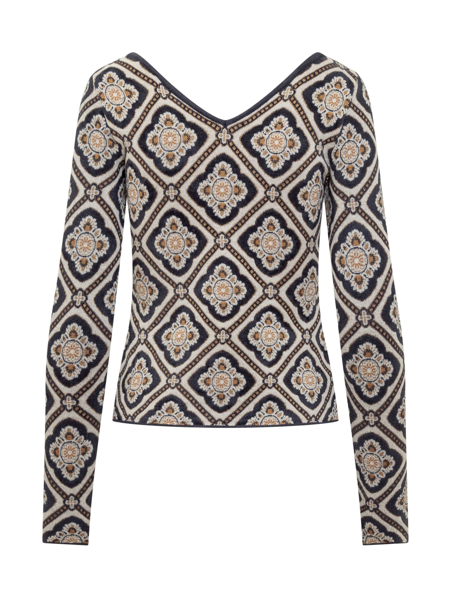 Shop Etro Medaglioni Sweater In Bianco/blu