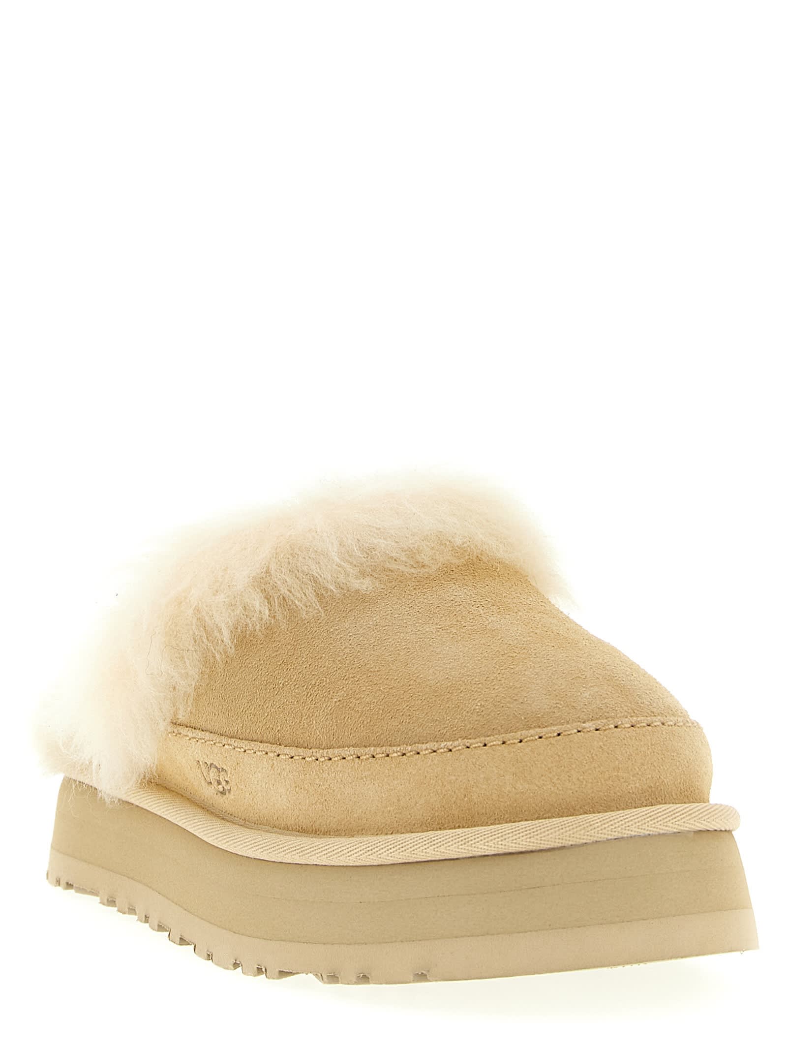 Ugg Disquette Chalet Flat Shoes Beige In Animal Print