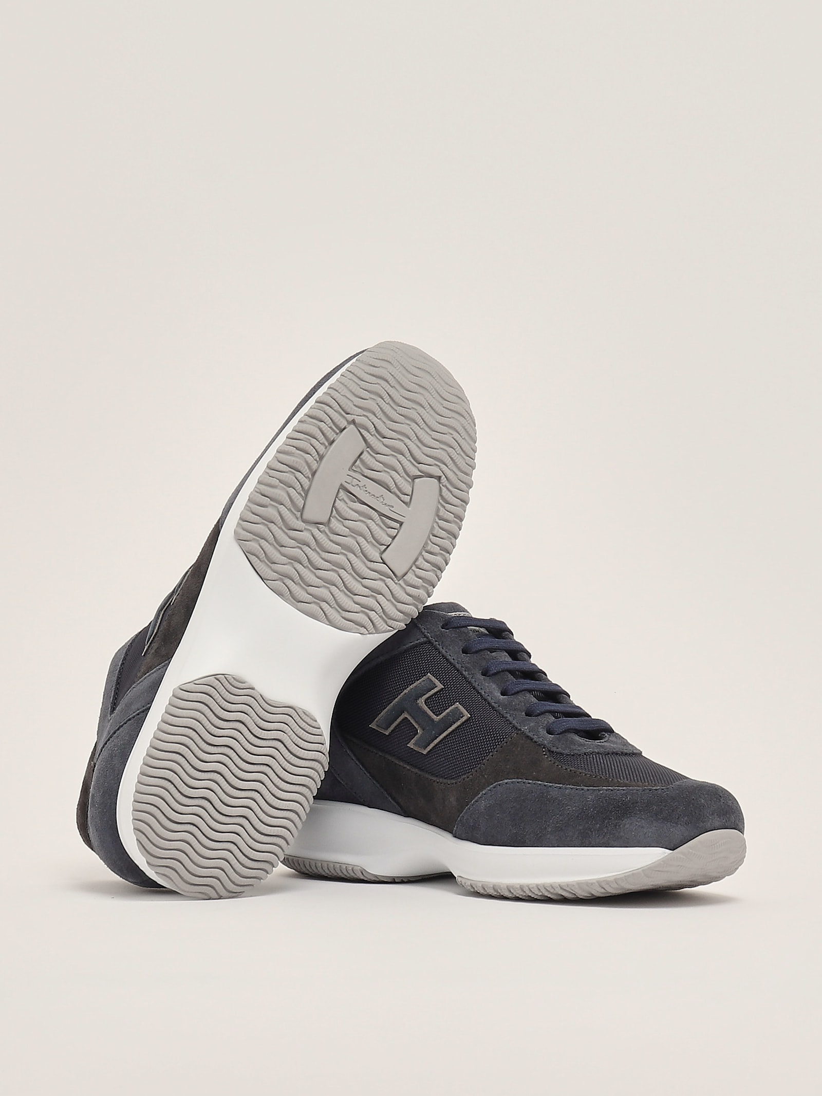 Hogan Interactive H Flock Sneaker In Navy