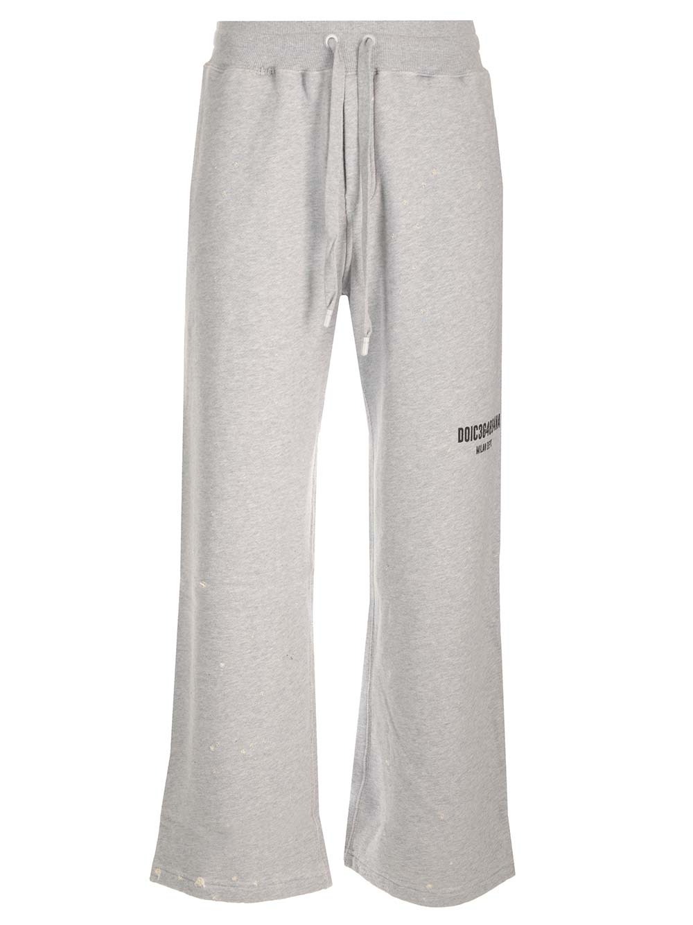 Shop Dolce & Gabbana Wide Leg Sweat Pants In Grey
