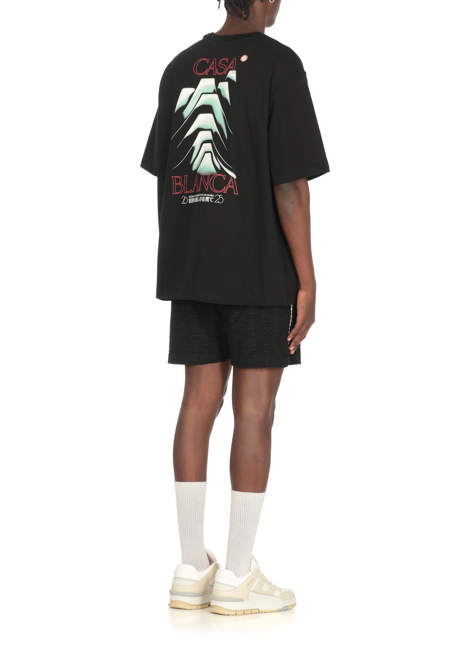 Casablanca Mountain Frost Graphic Crewneck T-shirt In Black
