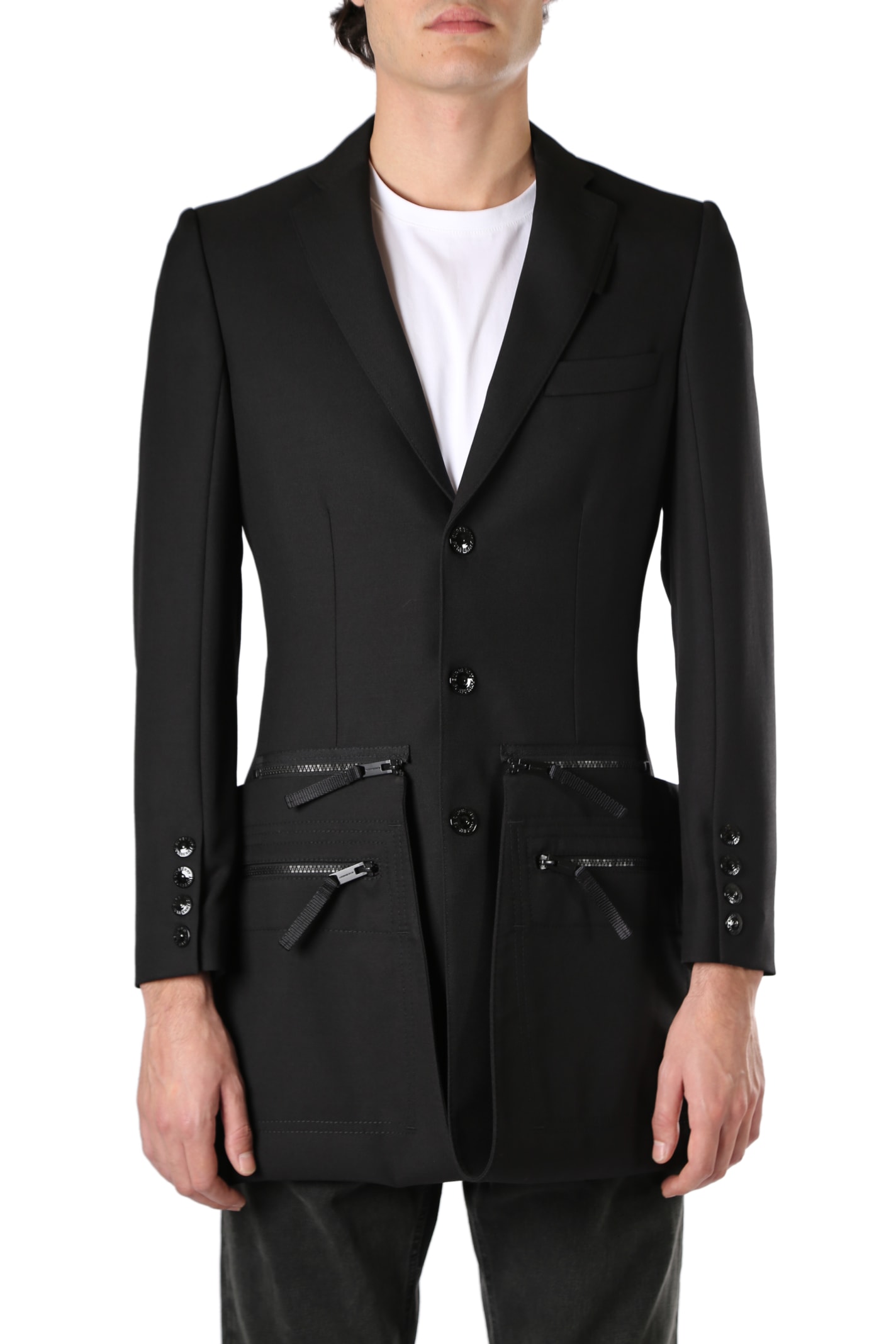Burberry Wool Jacket With Zip Detail