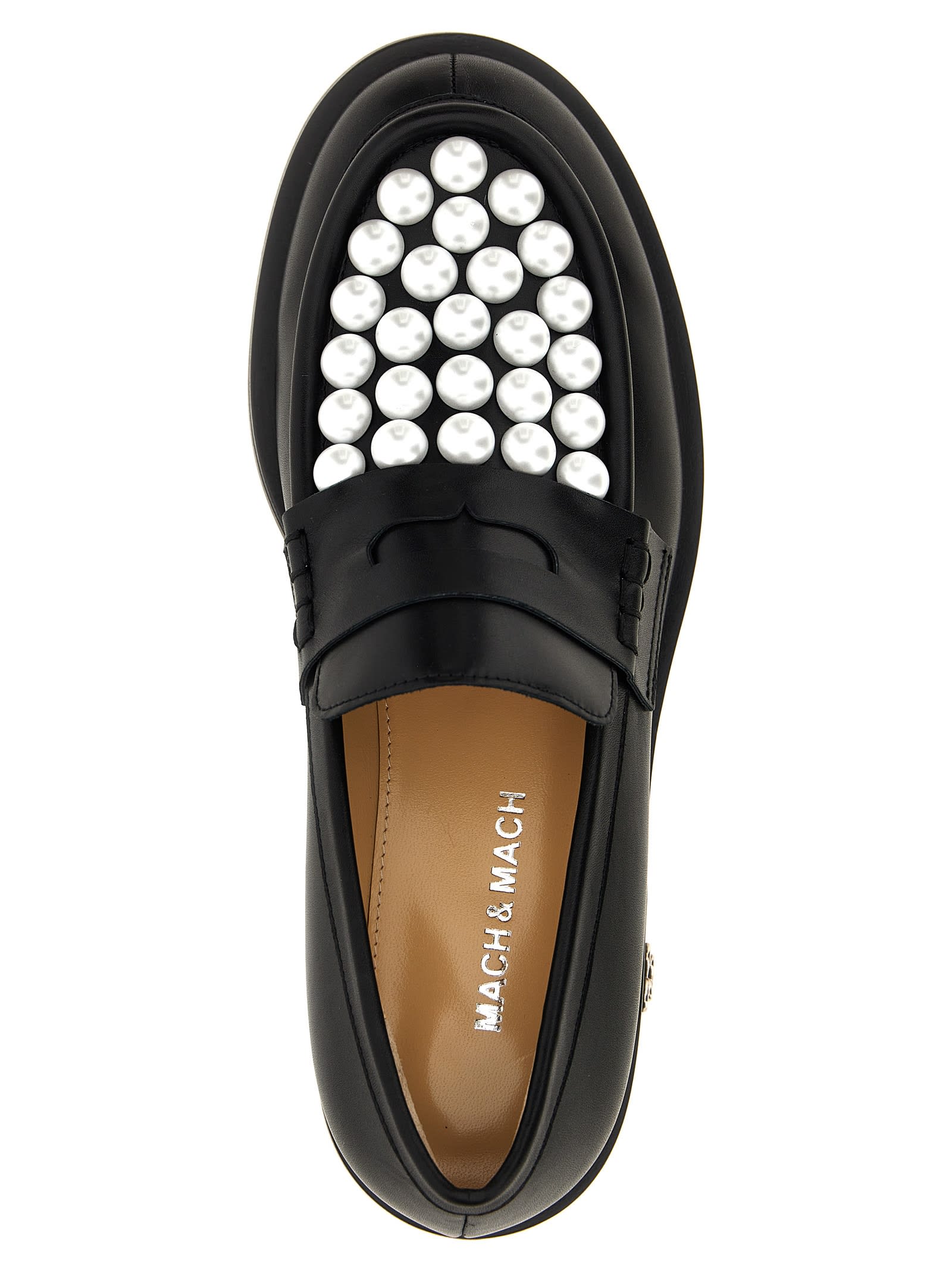 Shop Mach &amp; Mach Sirene Loafers In White/black