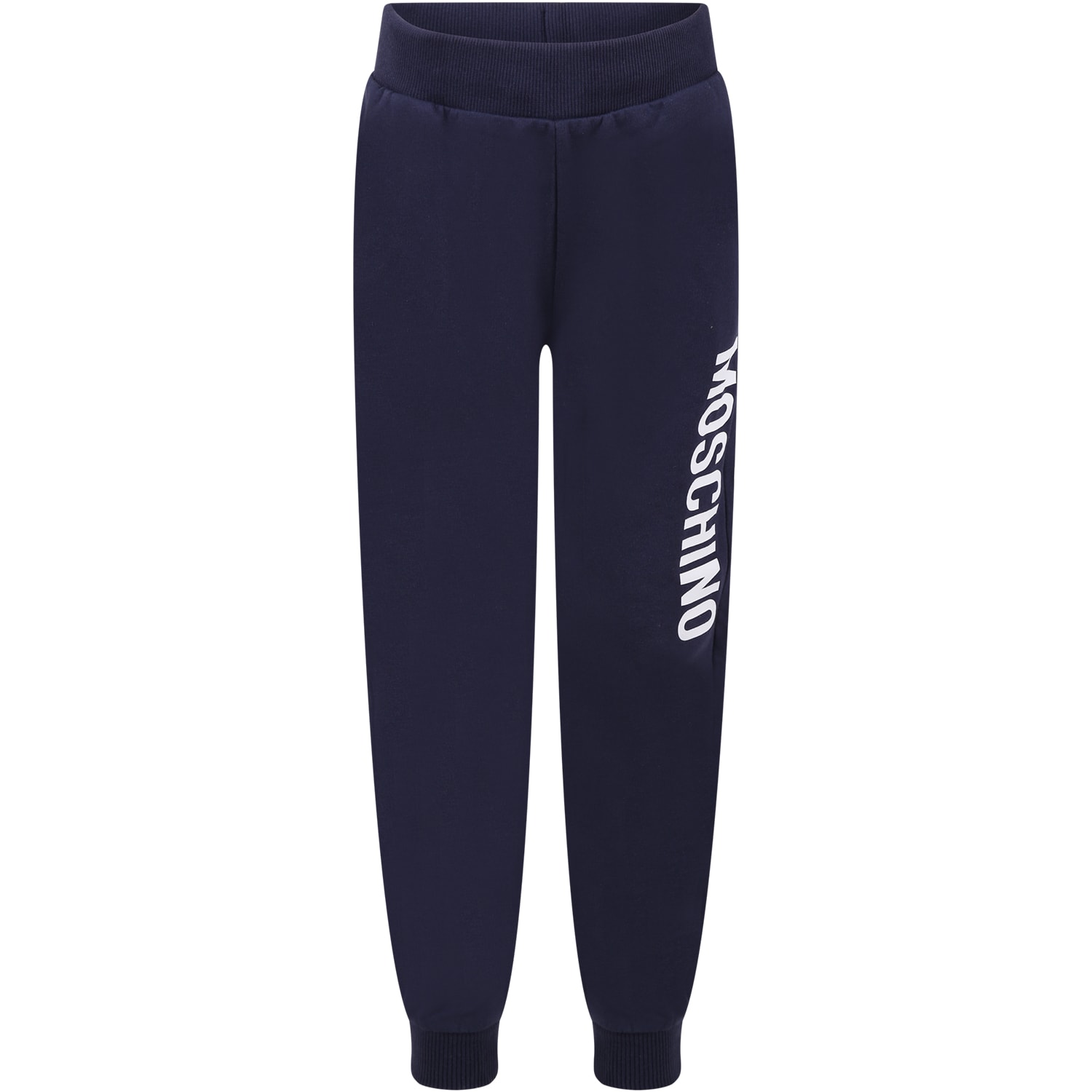 Moschino Blue Trousers For Kids With Logo