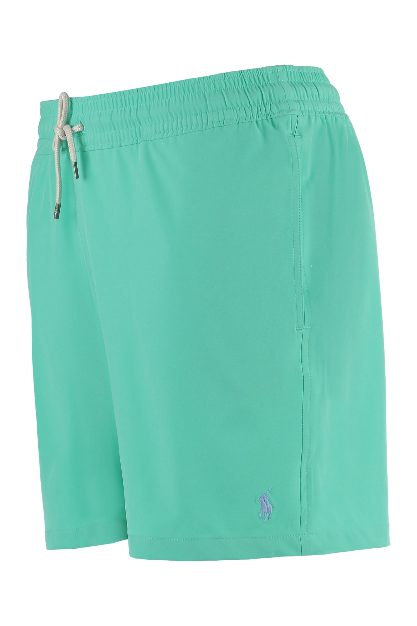 Polo Ralph Lauren Mens Two-slip-pockets Drawstring Swim Shorts Sunset Green Xxl In Green