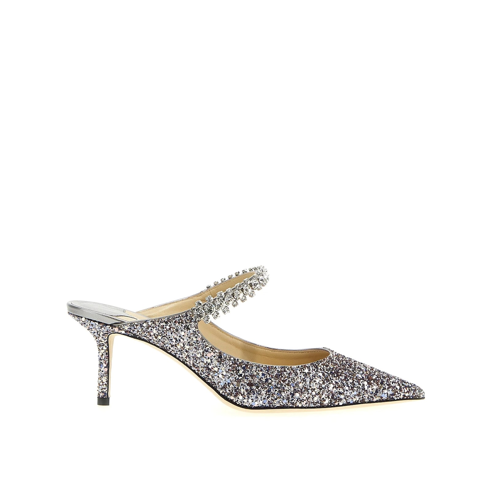 Shop Jimmy Choo Bing Glitter Pumps In Silver