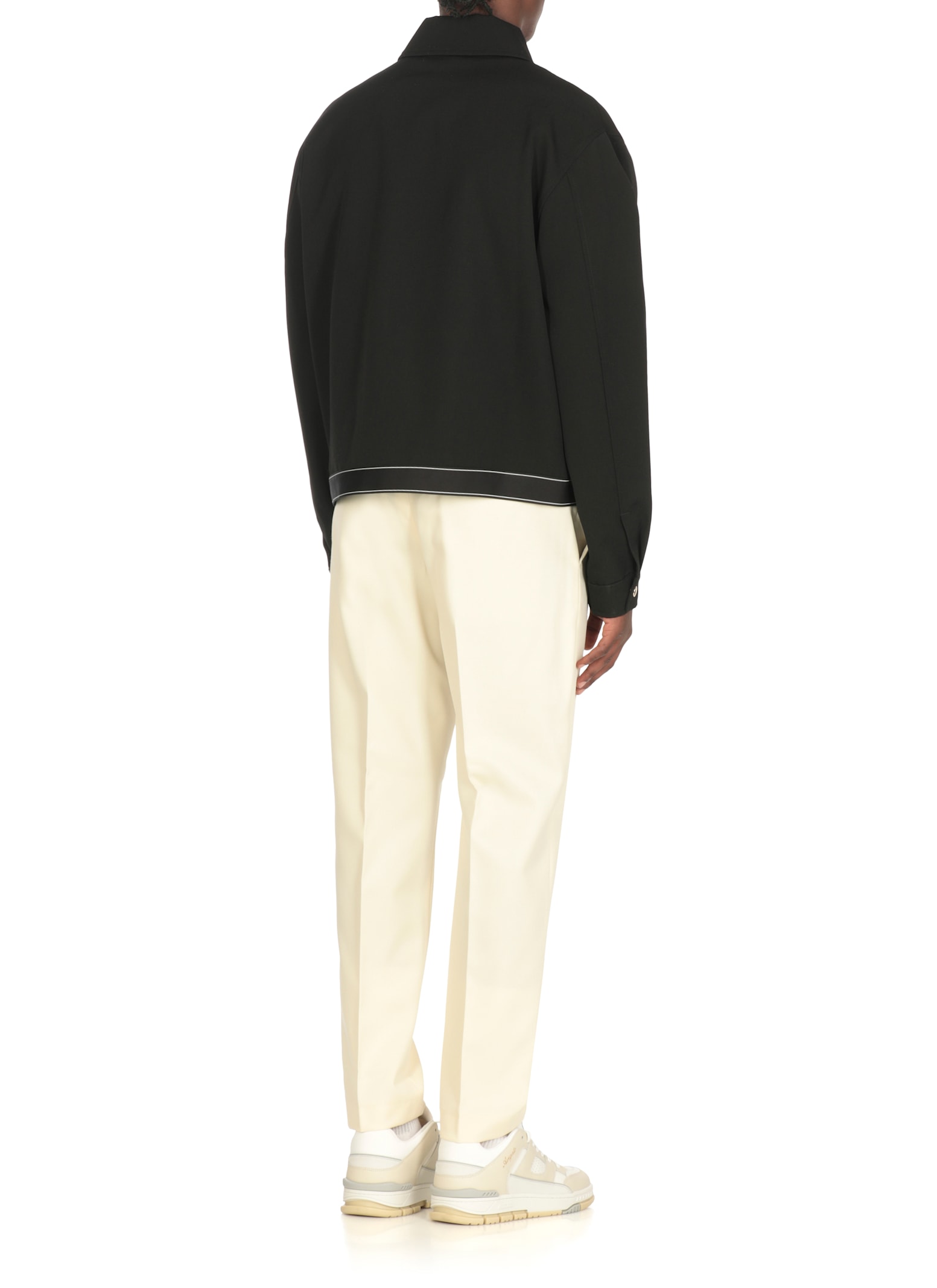 Casablanca Tailored Wool Jacket With Contrasting Logo In Black