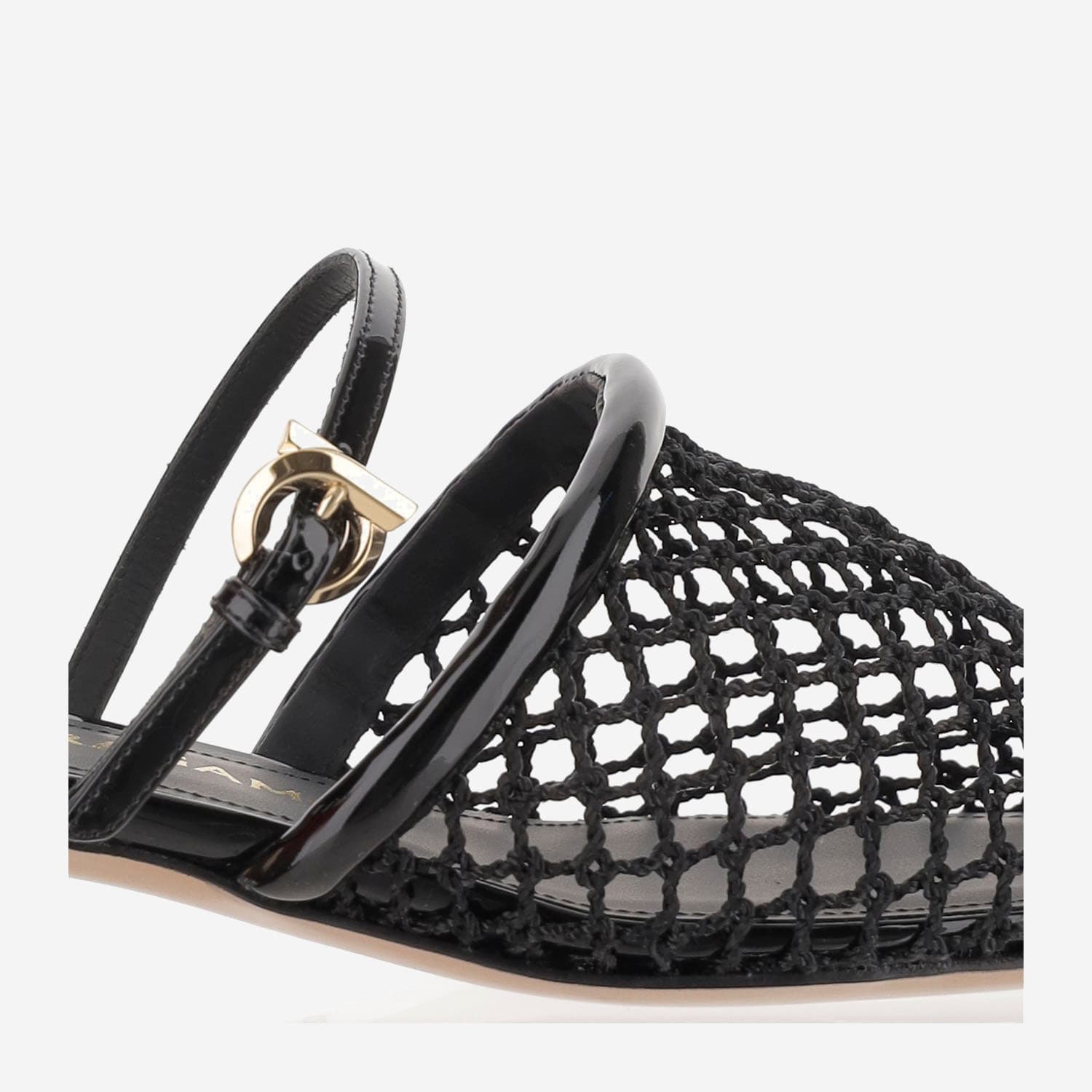 Ferragamo 40mm Mesh Mules In Black