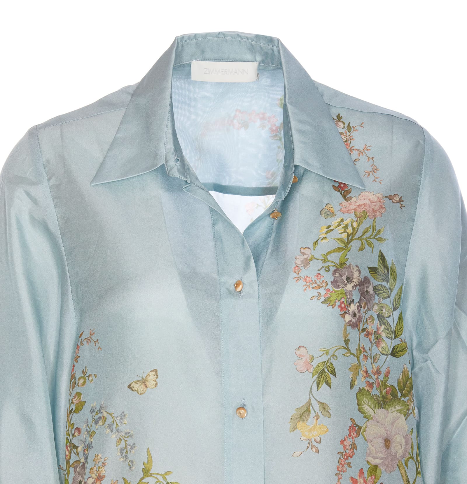 Shop Zimmermann Waverly Shirt In Blue Floral