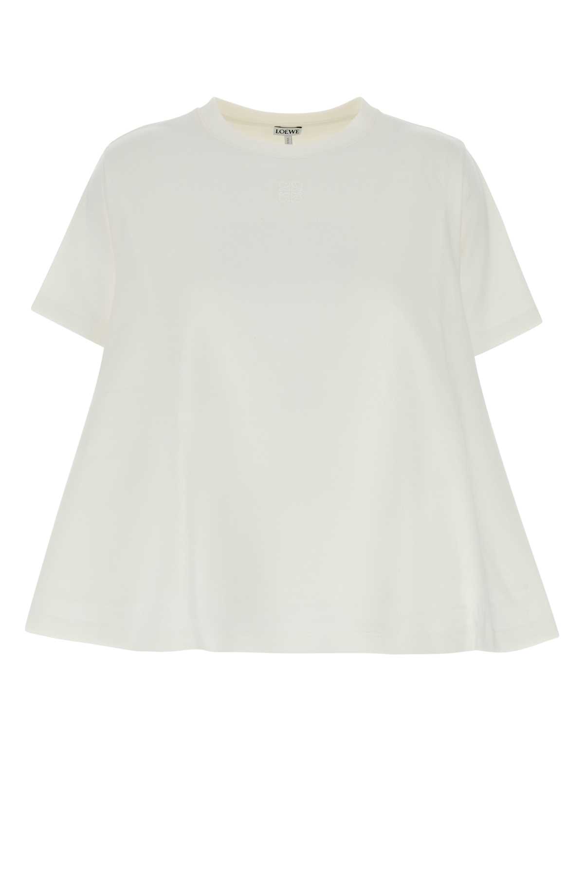 Loewe White Cotton Blend T-shirt In White