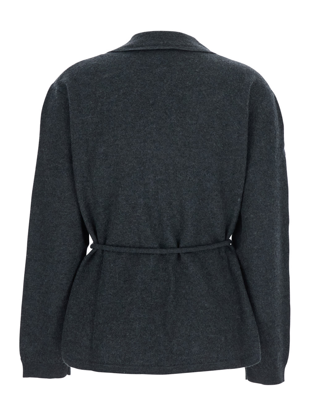 Semicouture Wool Cardigan In Gray