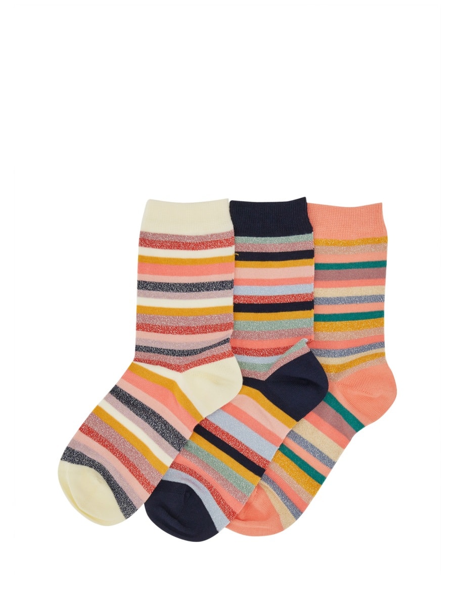 Paul Smith Three-pack Of Cotton Socks With Lurex Thread In Multi