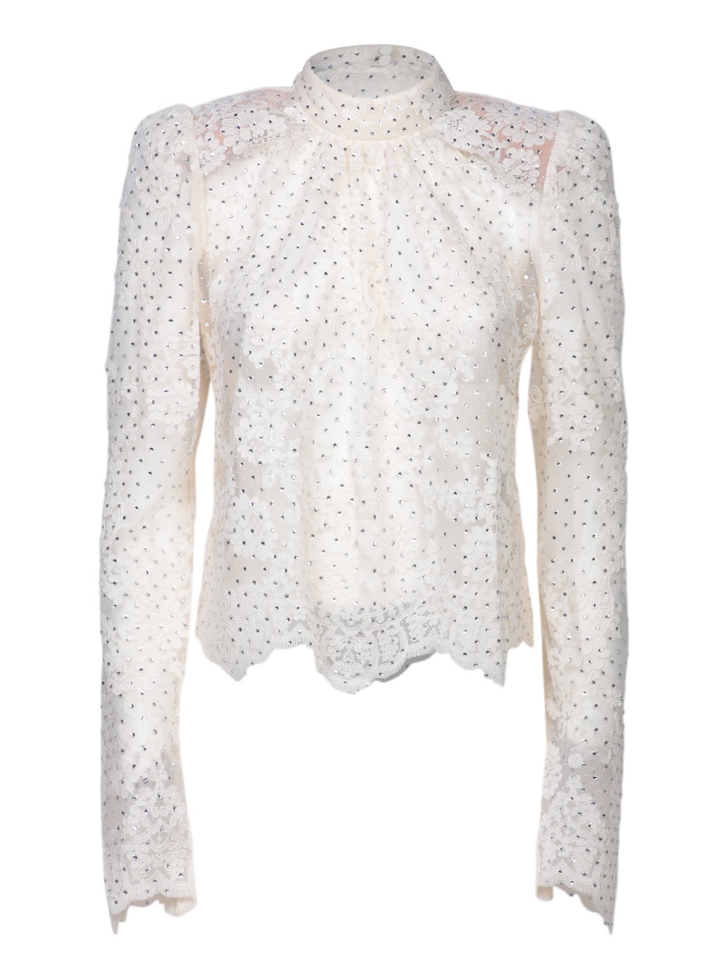 Shop Self-portrait White Lace Top