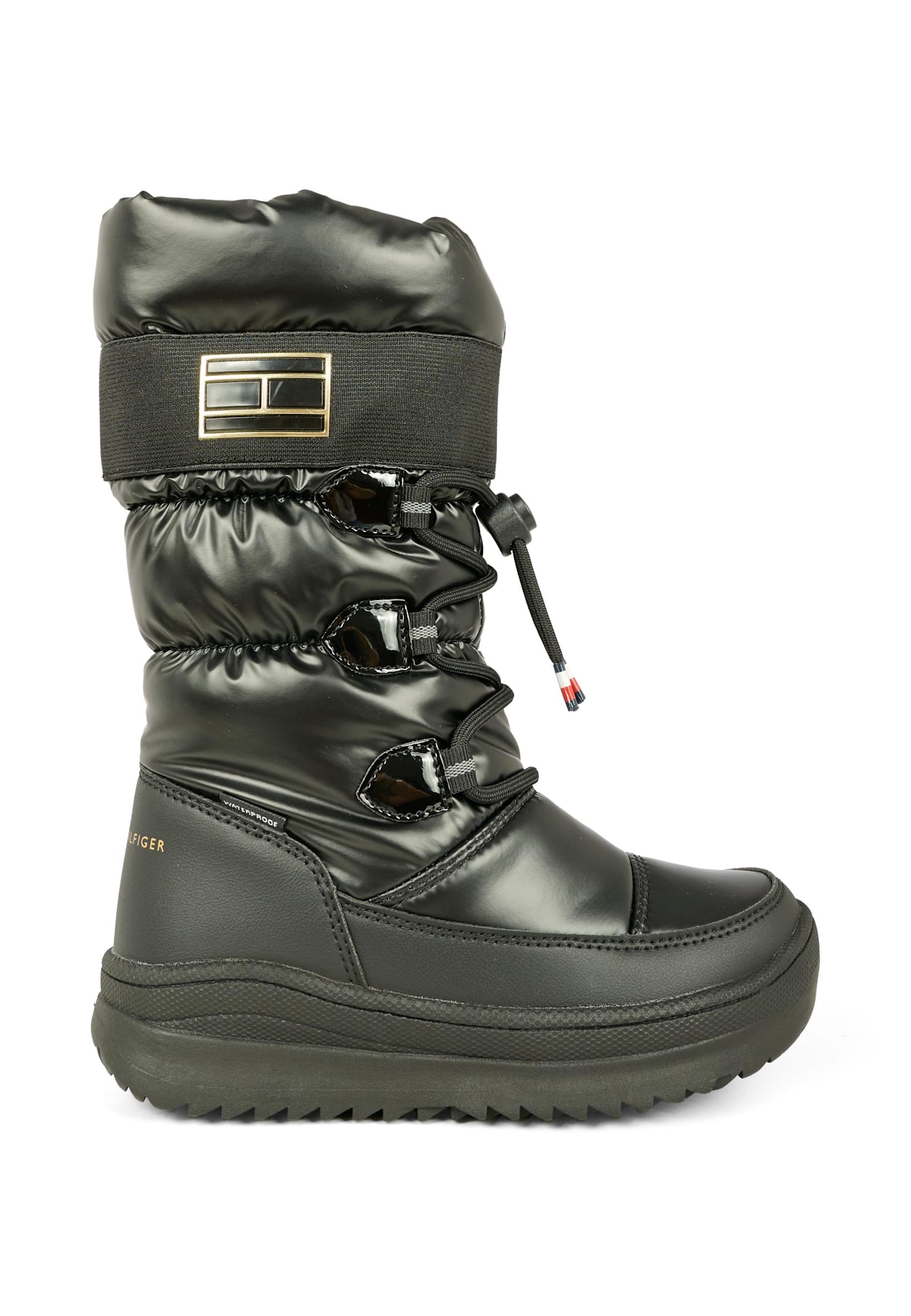 Tommy Hilfiger Black Boots For Girl With Flag In Multi