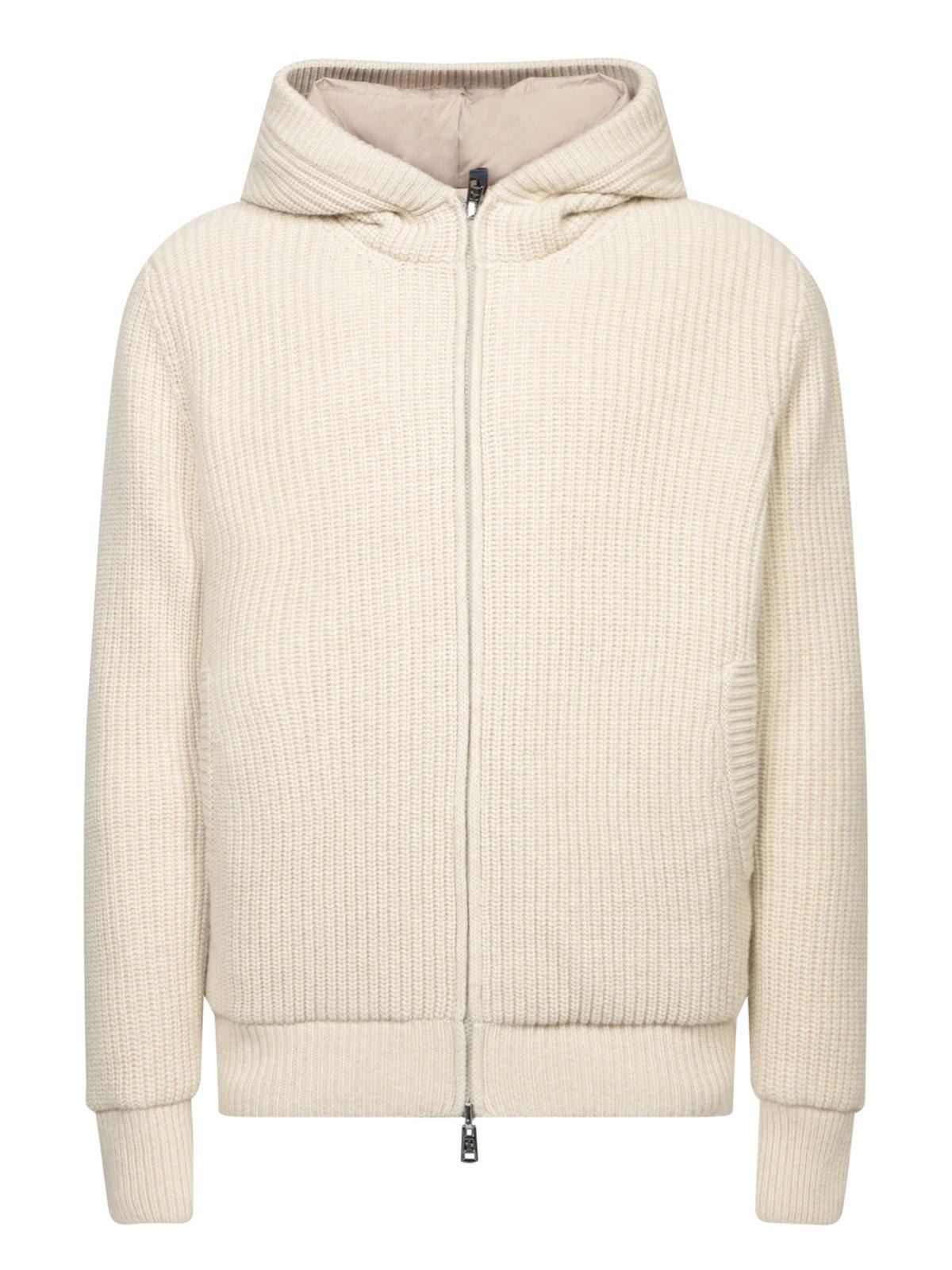 Moncler Reversible Padded Hoodie In Neutral