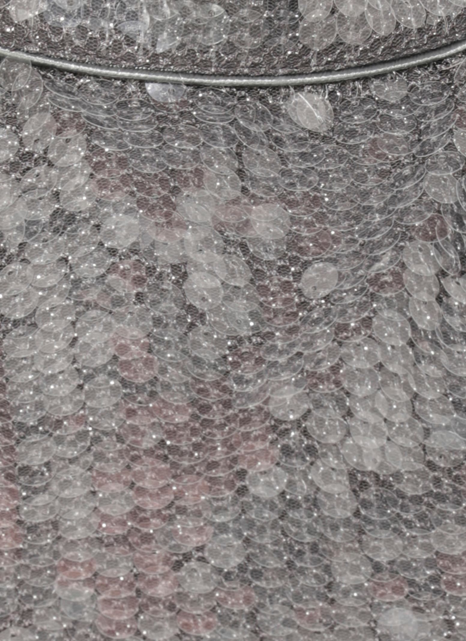 Rotate Birger Christensen Grey Halter Top With Paillettes In Silver