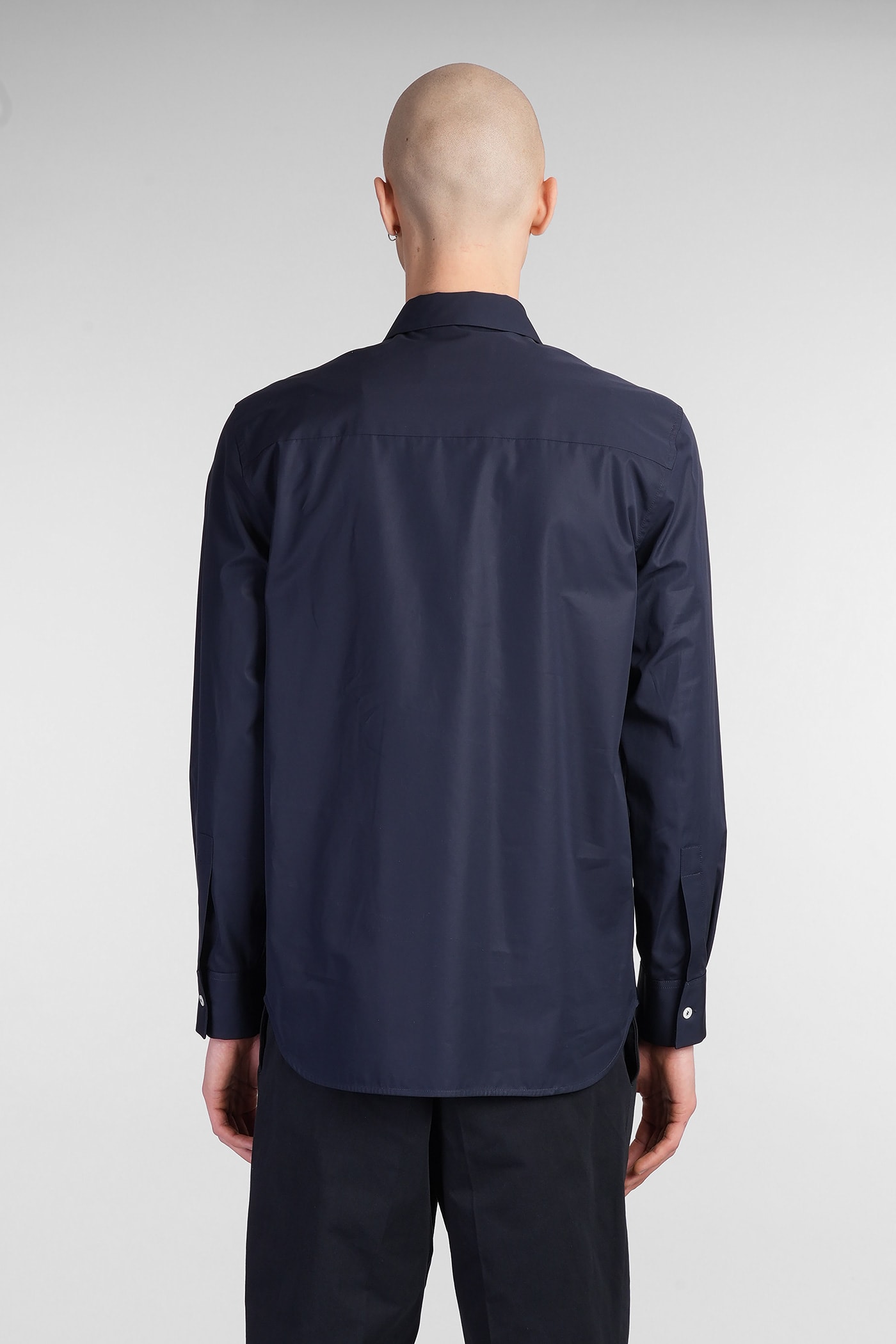 Jil Sander Long-sleeve Cotton Shirt In Blue