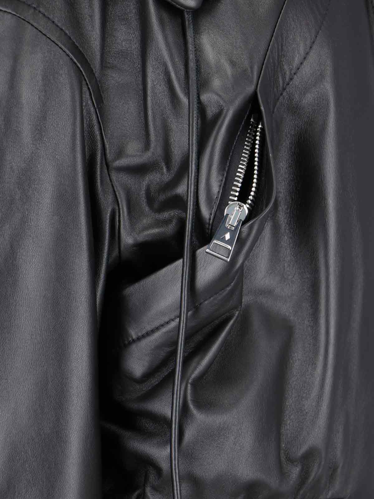 Shop Attico Maxi Hooded Bomber Jacket In Black